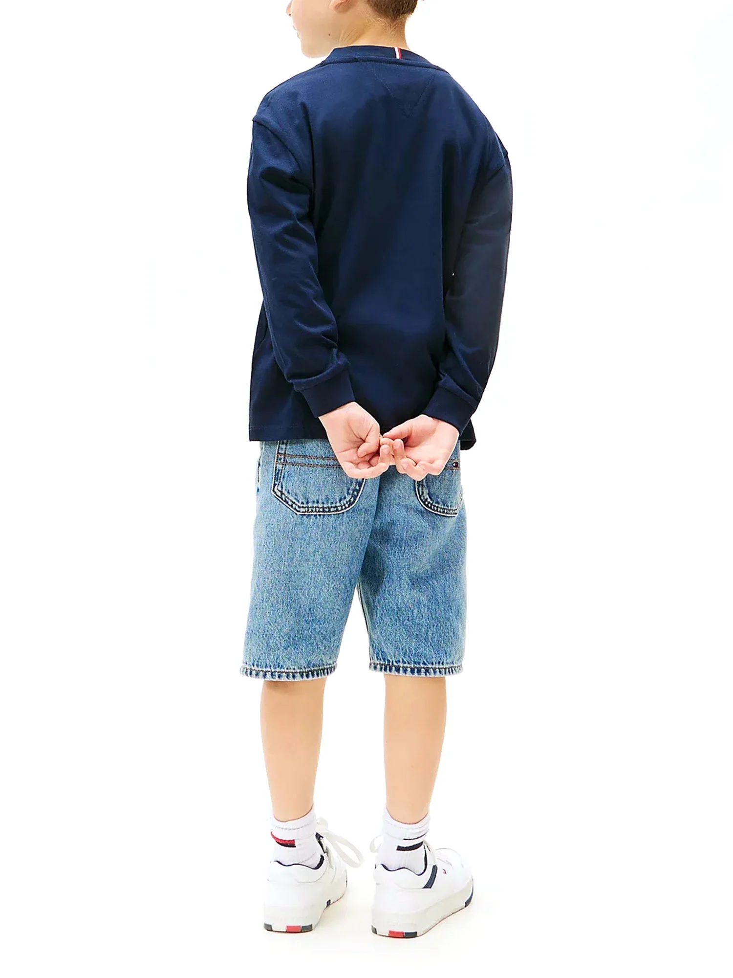 T-shirt manica lunga Tommy Hilfiger bambino in jersey essential blu - Image 3