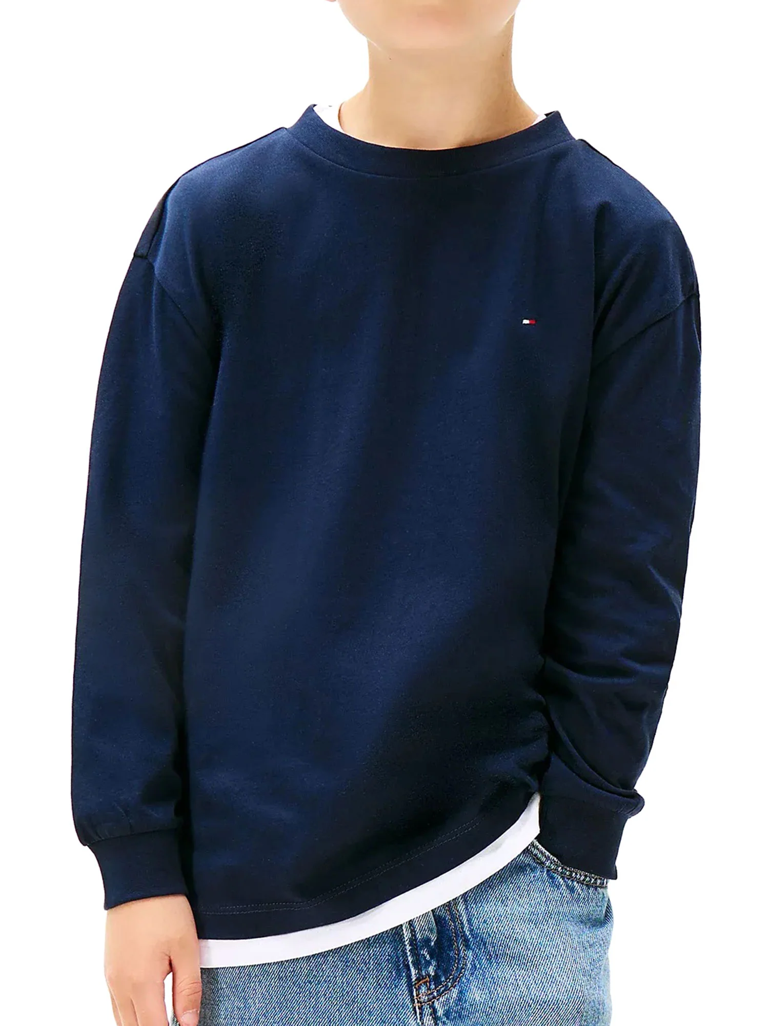 T-shirt manica lunga Tommy Hilfiger ragazzo in jersey essential blu - Image 2