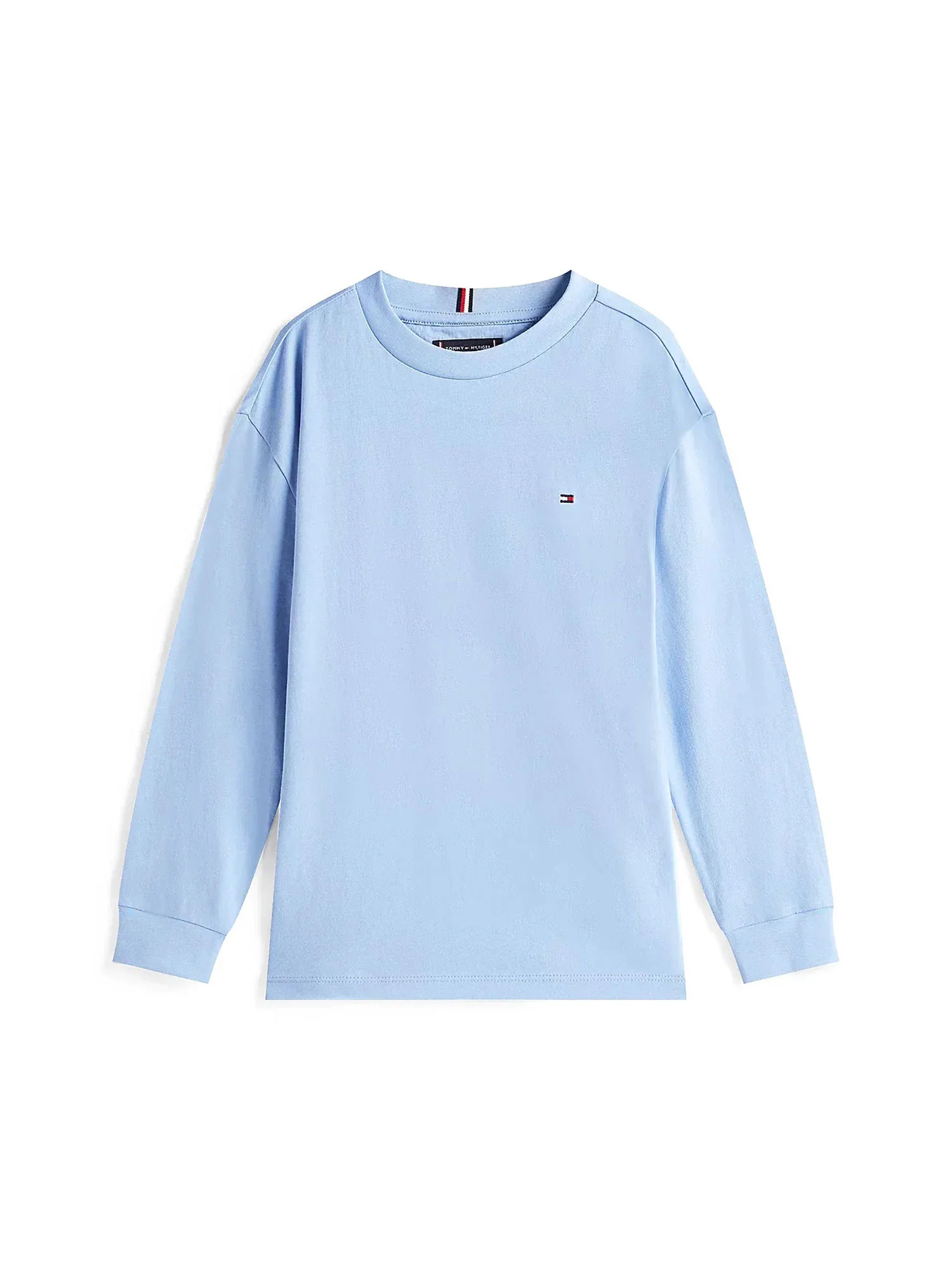 T-shirt manica lunga Tommy Hilfiger bambino in jersey essential celeste
