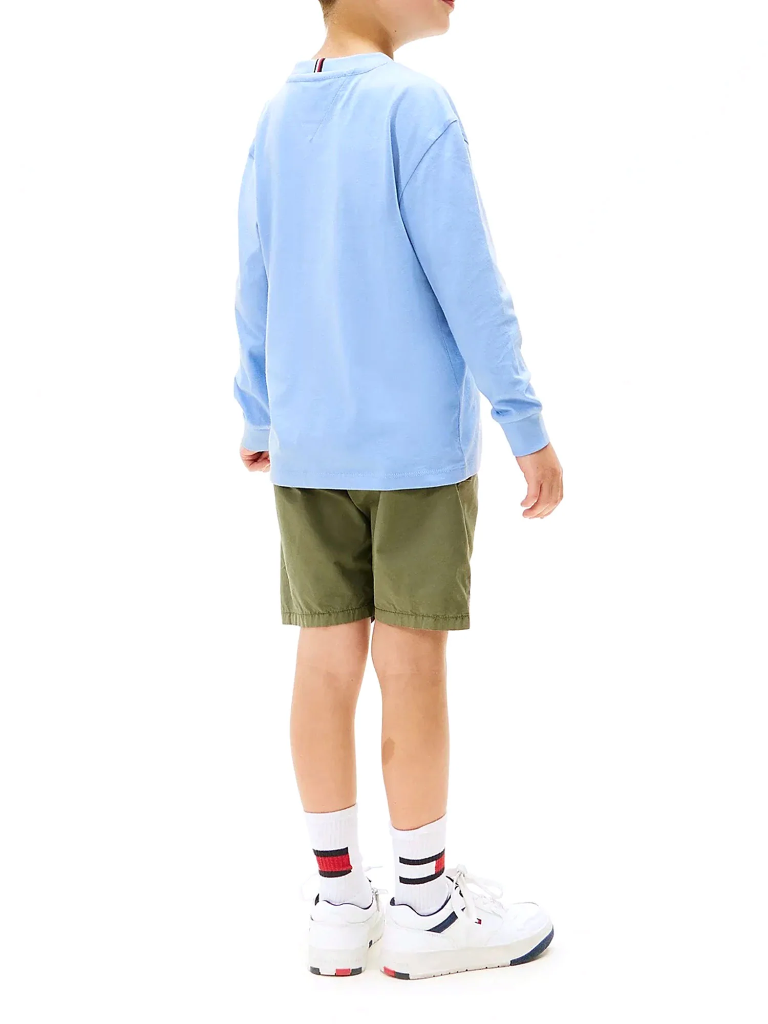 T-shirt manica lunga Tommy Hilfiger bambino in jersey essential celeste - Image 3
