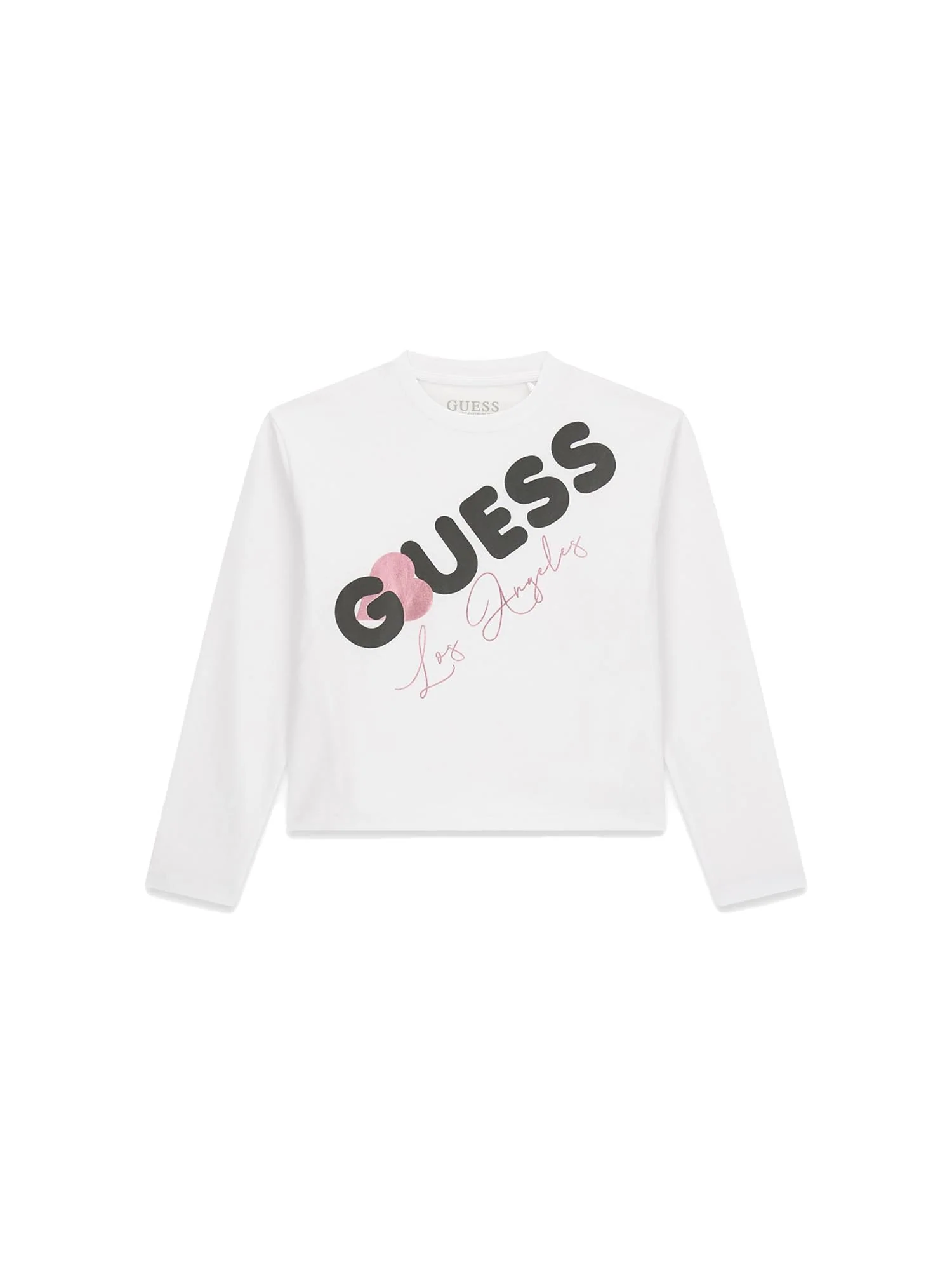 T-shirt Guess Bambino logo midi bianco