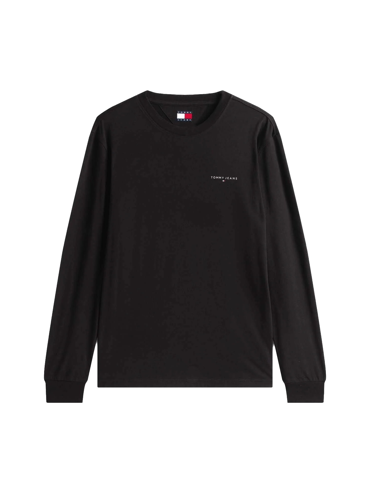 T-shirt maniche lunghe slim fit con logo lettering nero - Image 3