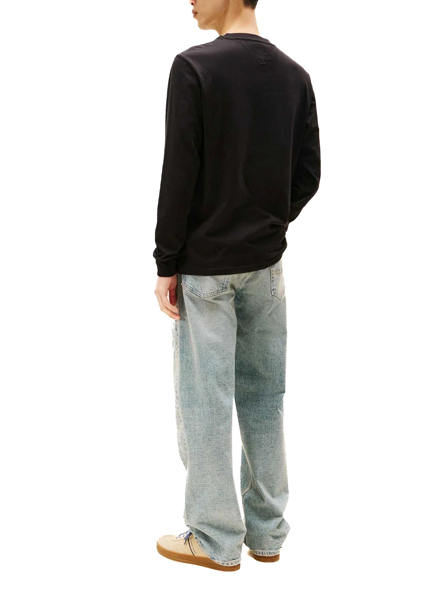 T-shirt maniche lunghe slim fit con logo lettering nero - Image 5