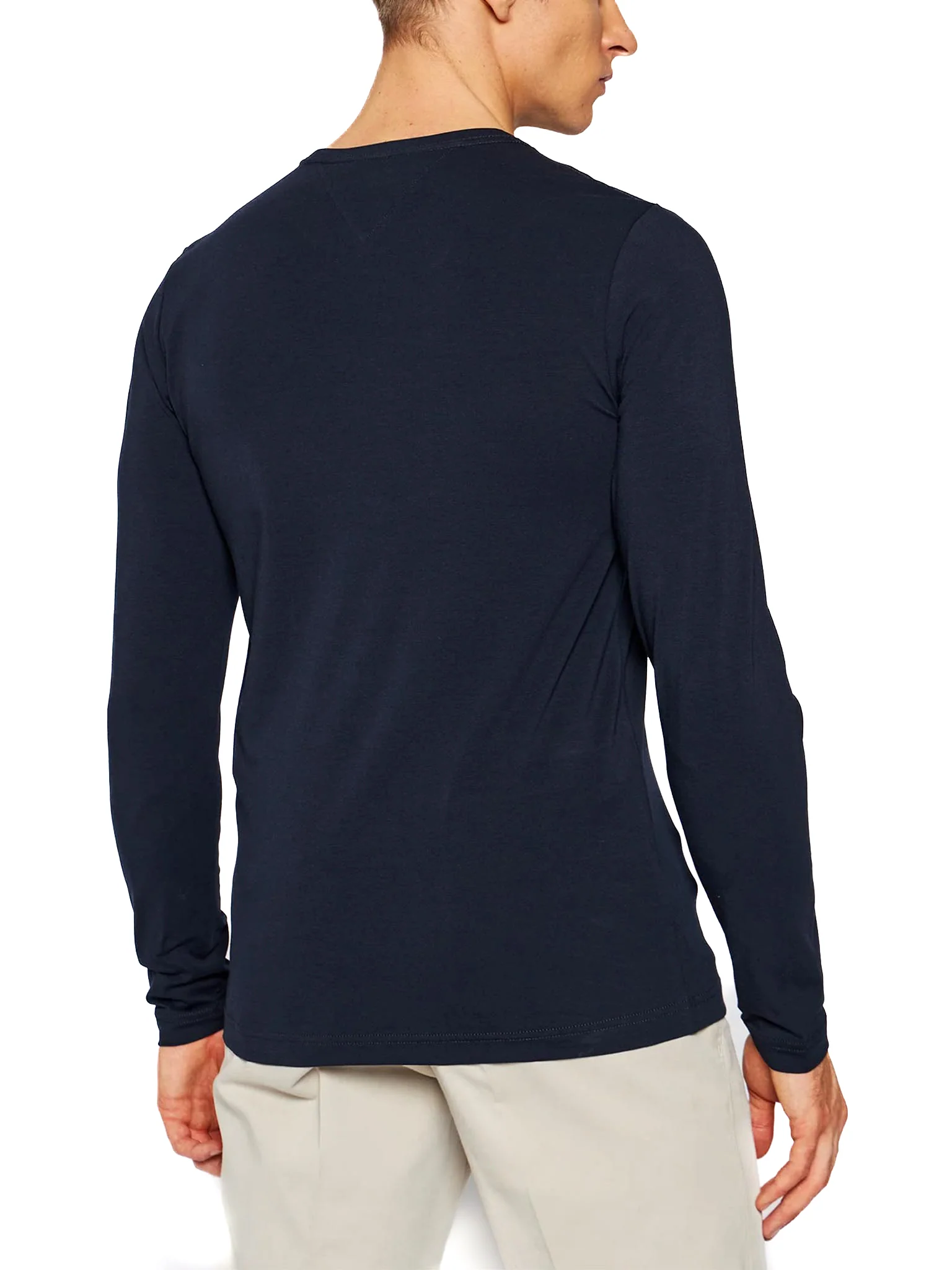 T-shirt Tommy Hilfiger a maniche lunghe in jersey blu navy - Image 2