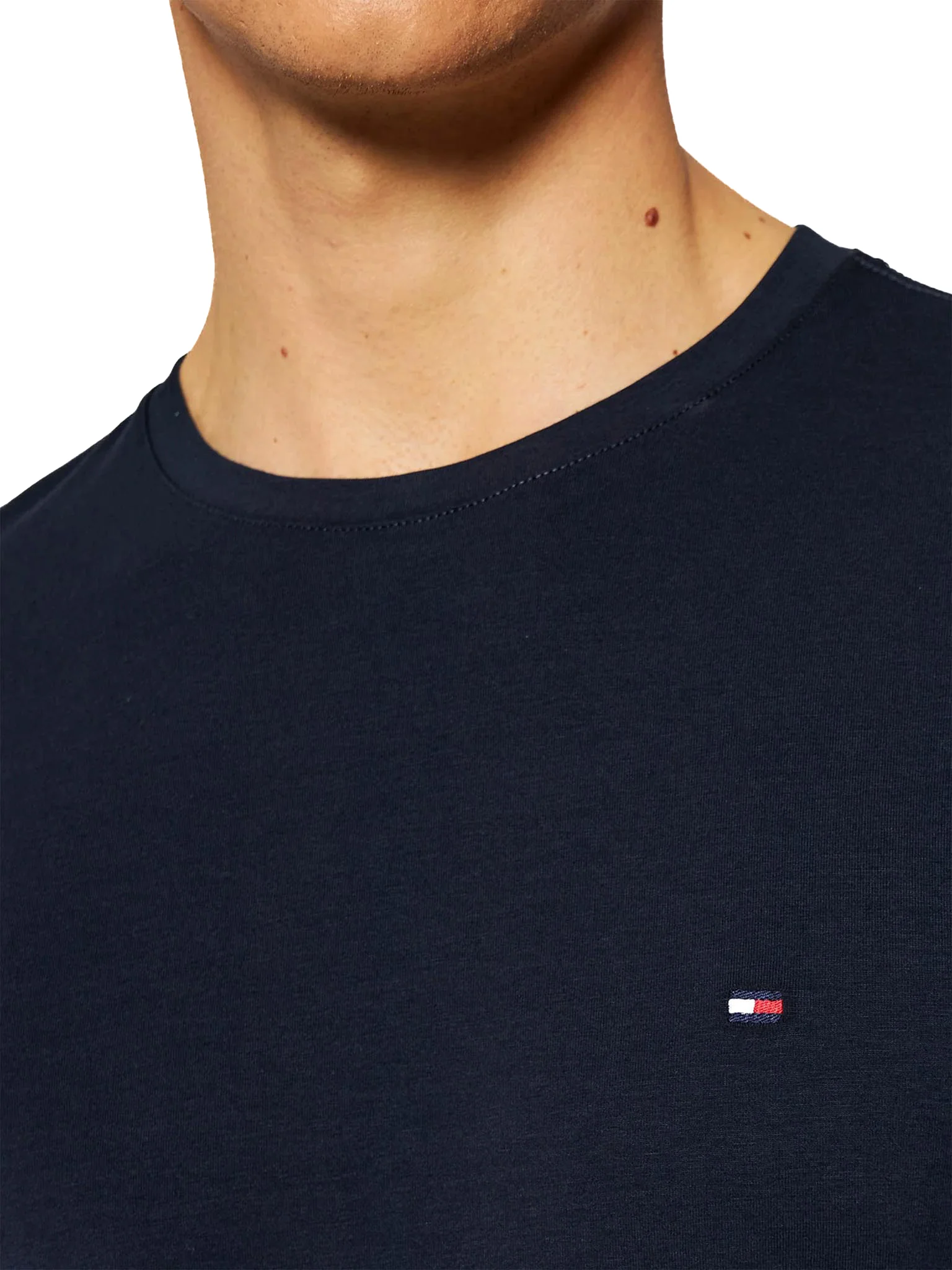 T-shirt Tommy Hilfiger a maniche lunghe in jersey blu navy - Image 3