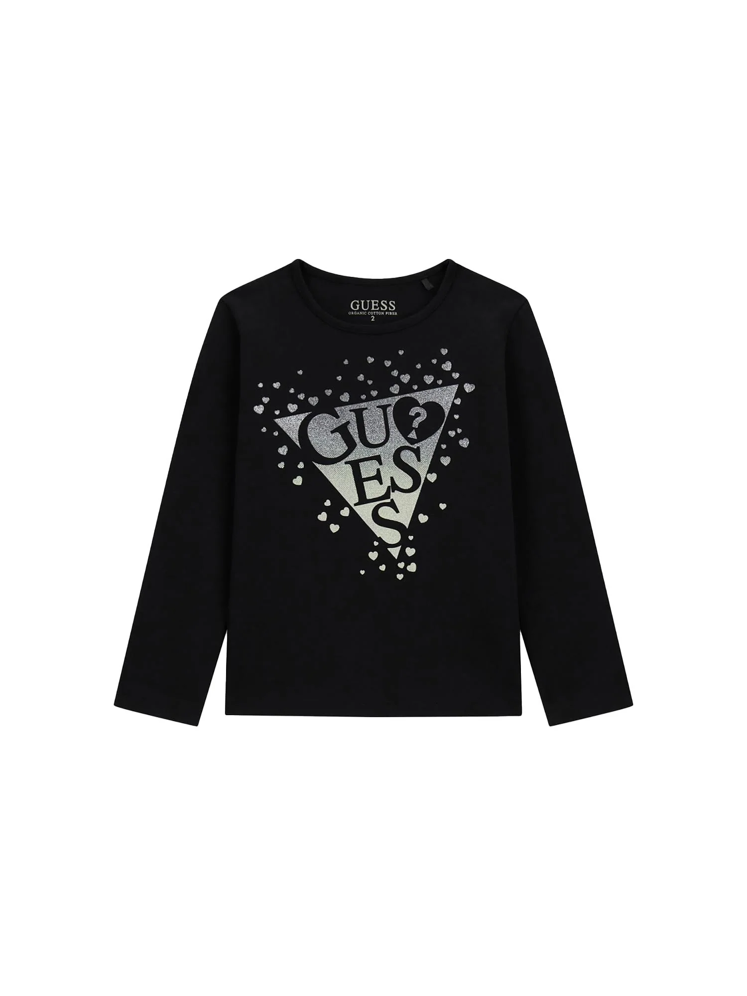 T-shirt Guess Bambina stampa logo nero