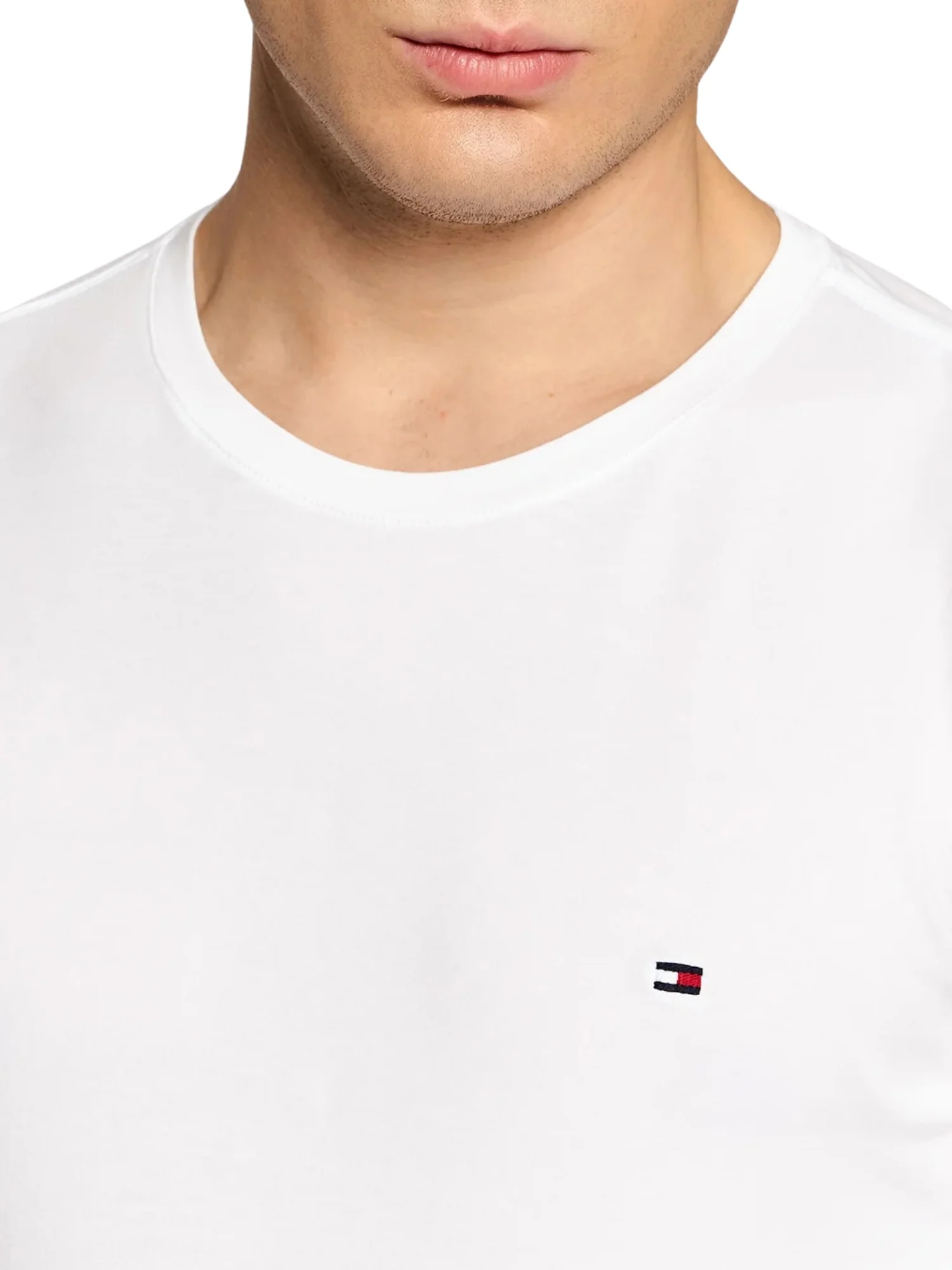 T-shirt con maniche corte Tommy Hilfiger modello stretch slim bianco - Image 4