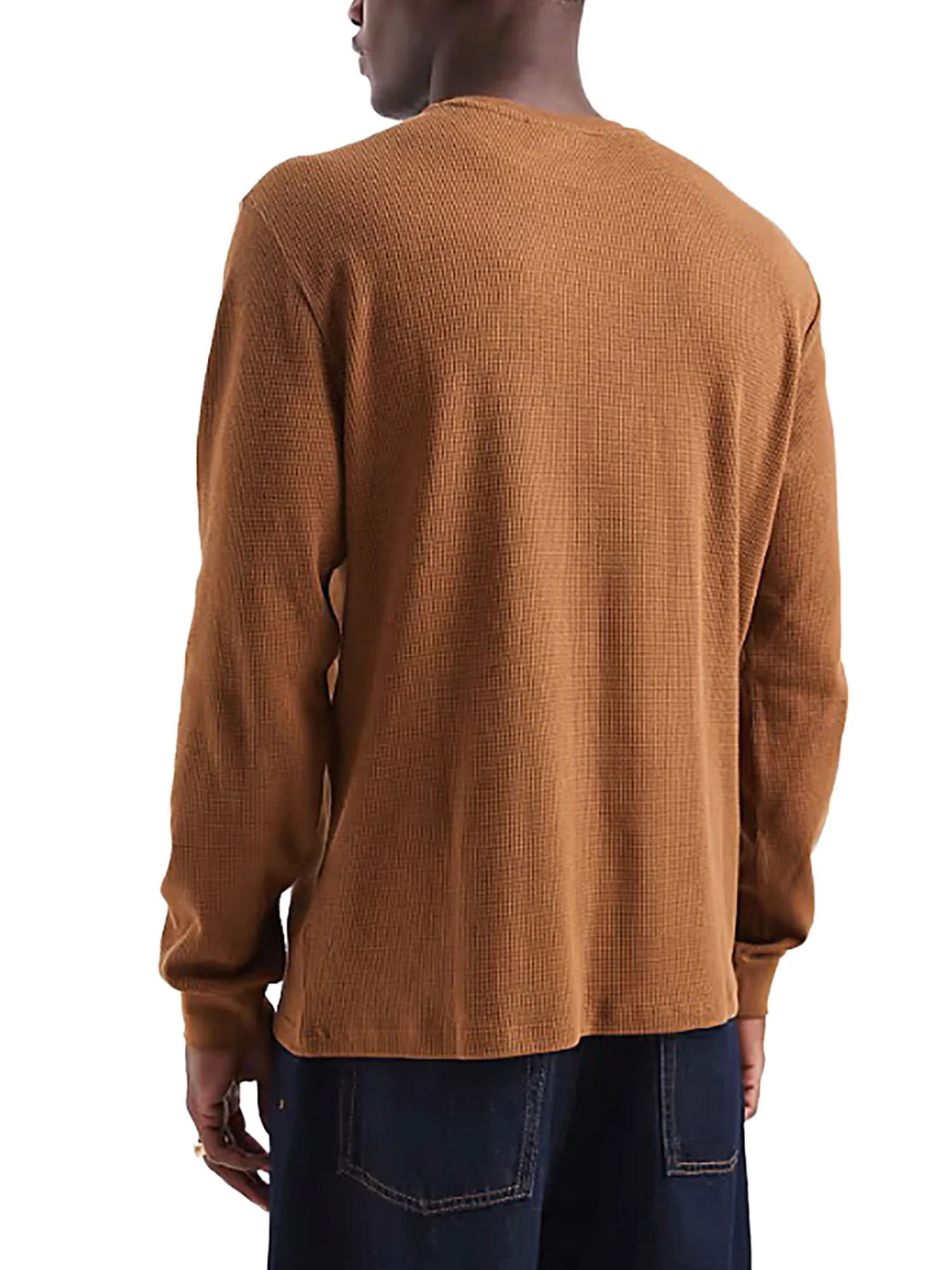 T-shirt Calvin Klein Jeans Uomo manica lunga waffle badge Marrone - Image 2