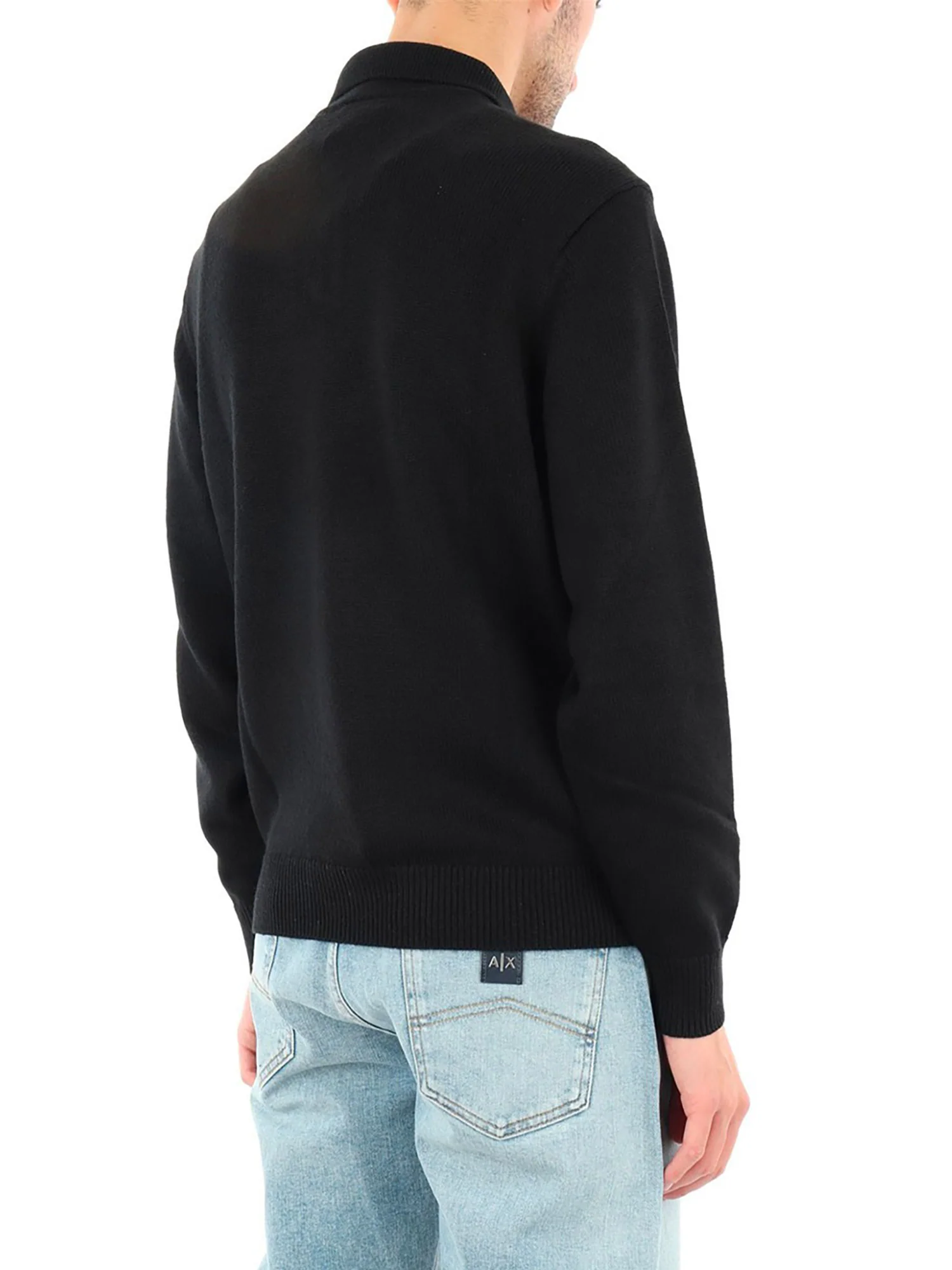 T-shirt polo manica lunga nero - Image 3