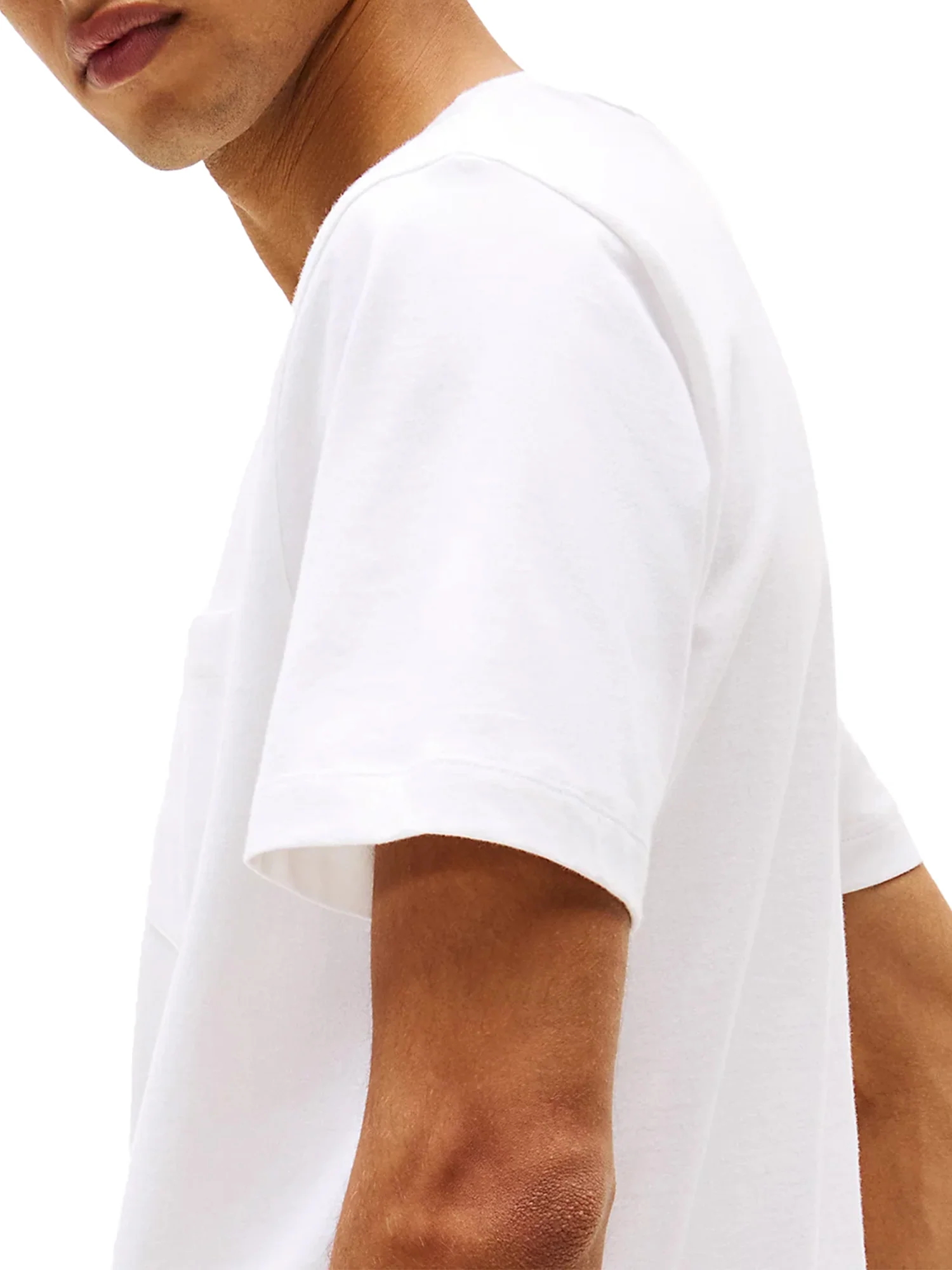 T-shirt regular fit con tasca sul petto bianco - Image 3