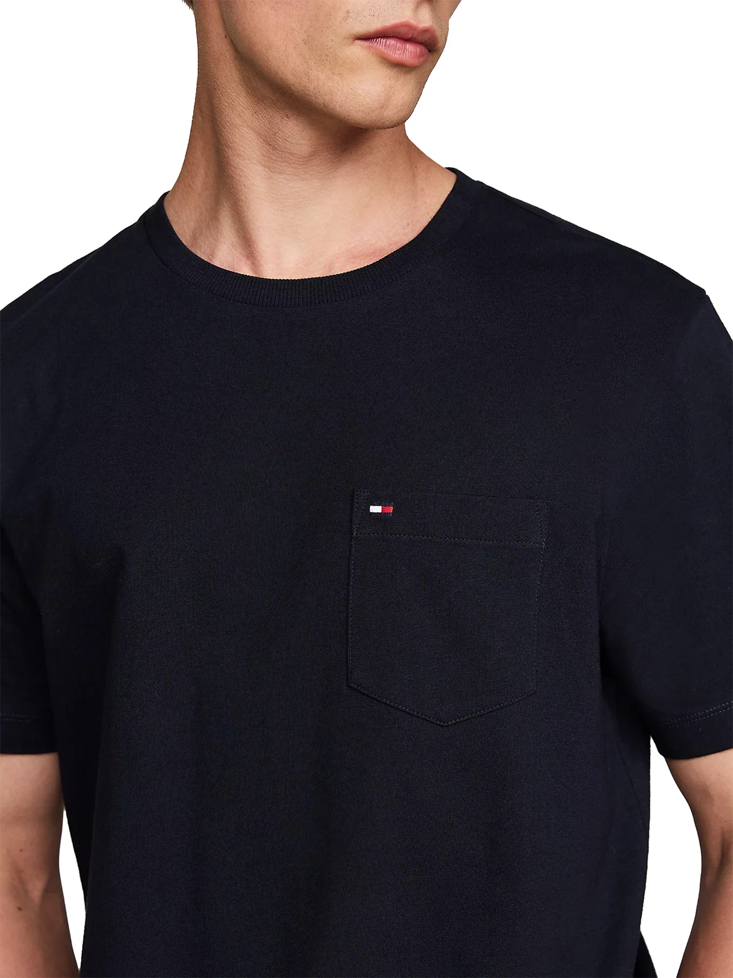 T-shirt regular fit con tasca sul petto blu - Image 3