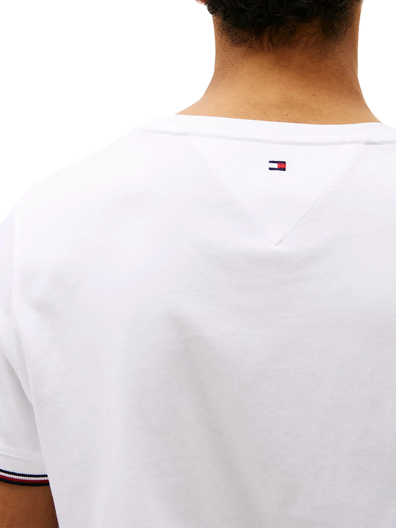 T-shirt slim fit con bordi a contrasto bianco - Image 3