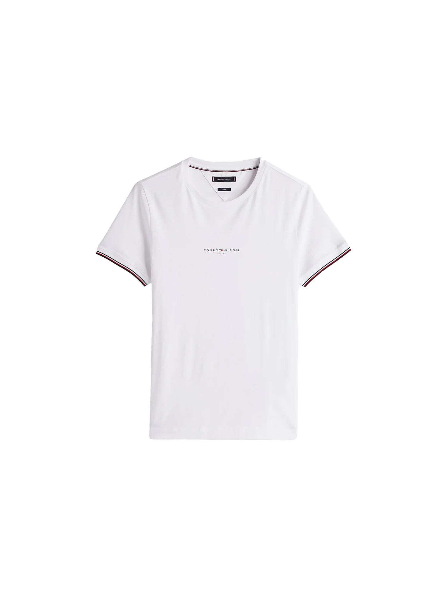 T-shirt slim fit con bordi a contrasto bianco - Image 4