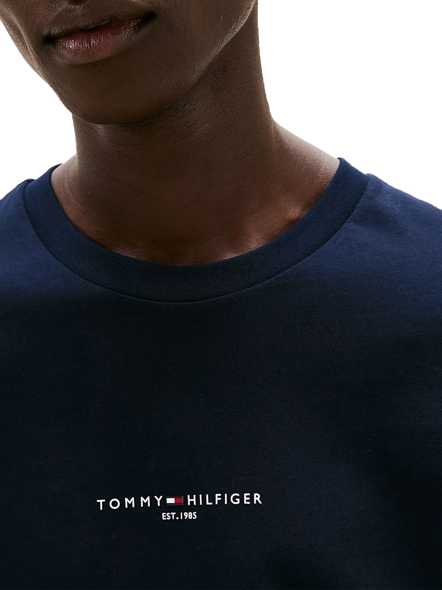 T-shirt slim fit con bordi a contrasto blu - Image 3