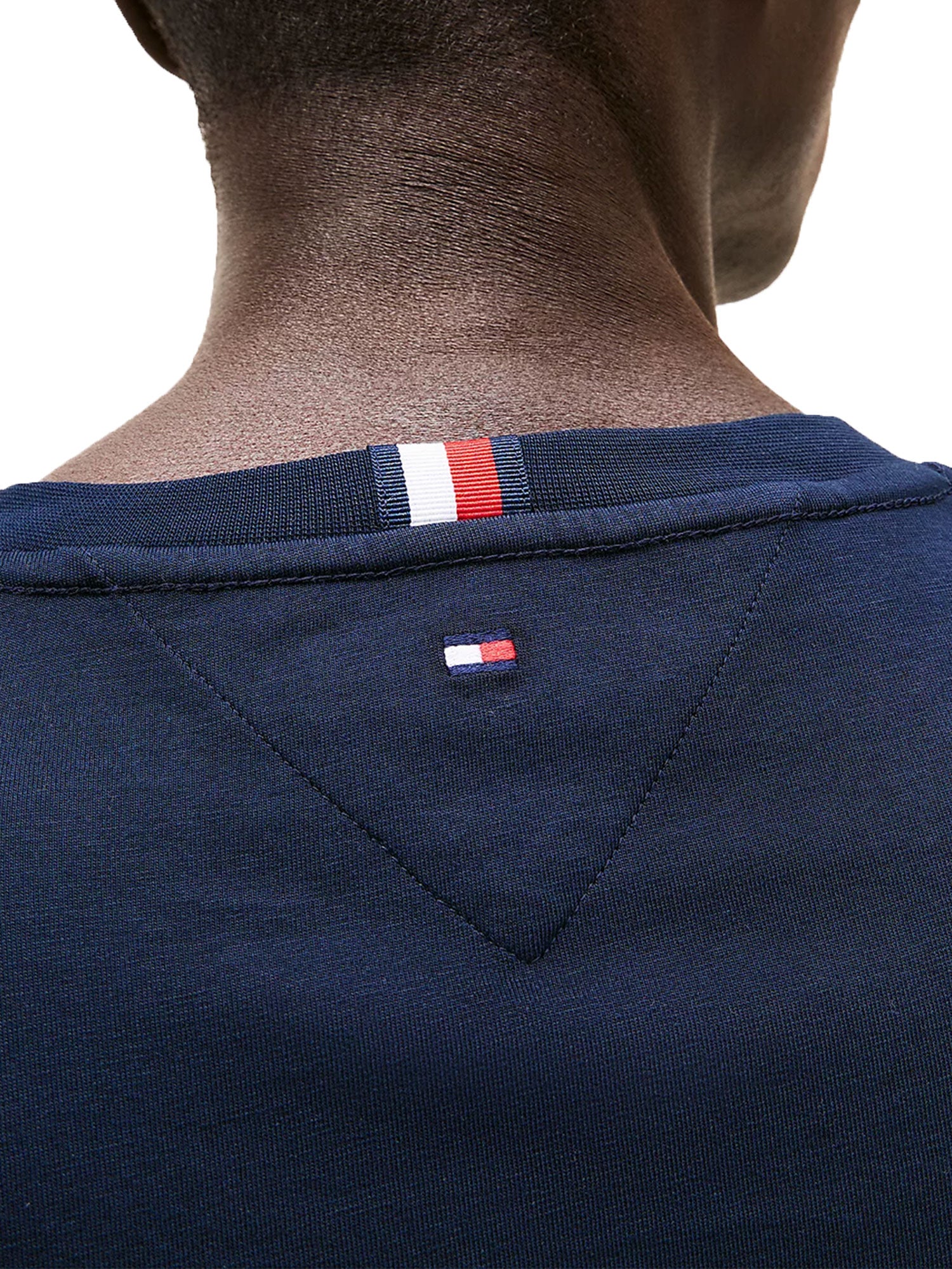 T-shirt slim fit con bordi a contrasto blu - Image 4