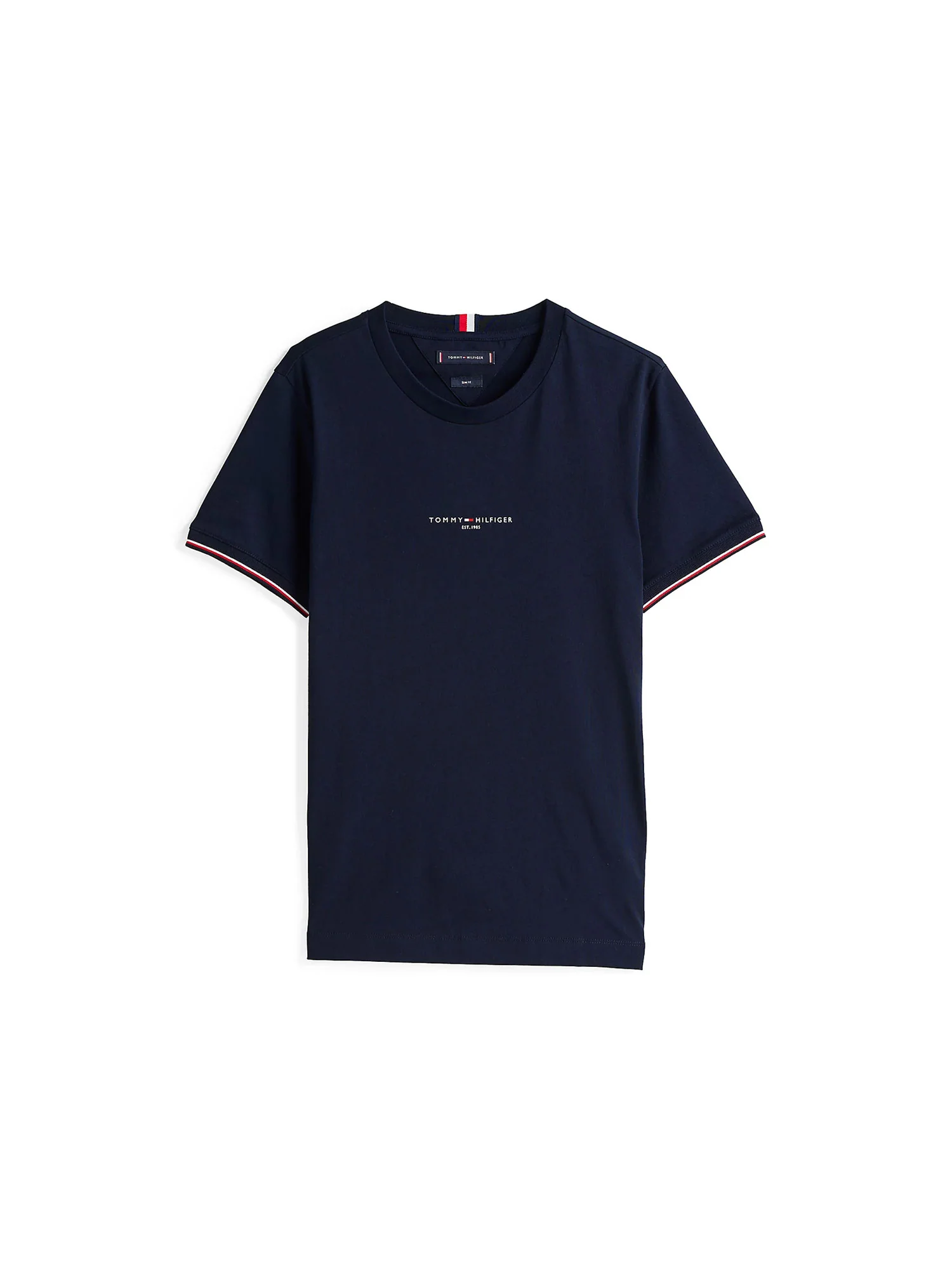 T-shirt slim fit con bordi a contrasto blu - Image 5