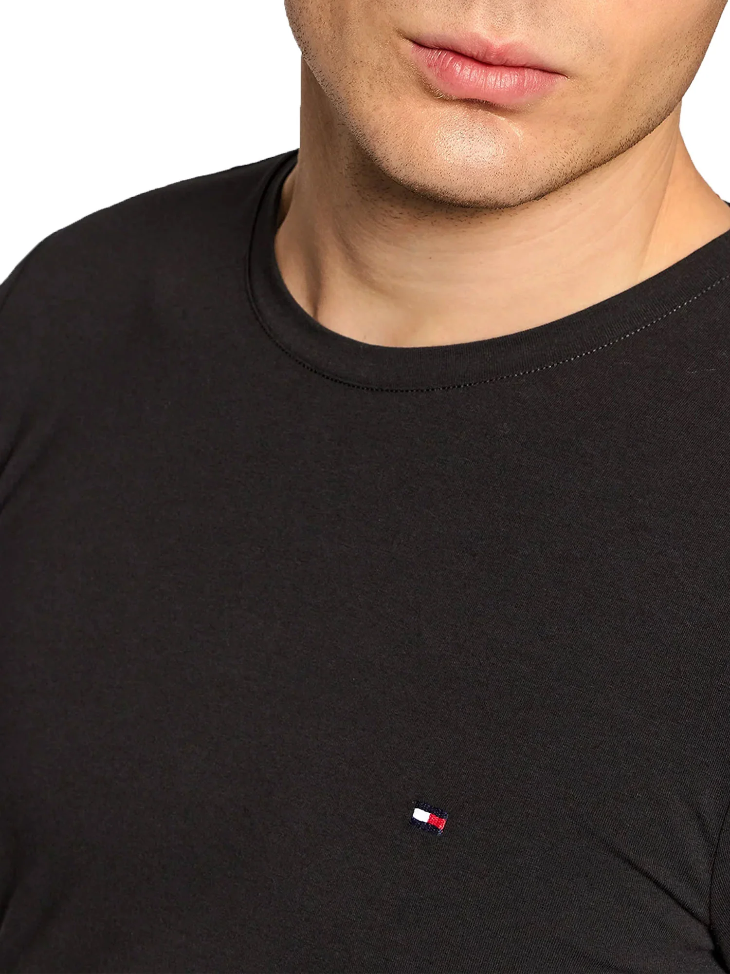 T-shirt slim fit manica lunga logo bandierina nero - Image 3