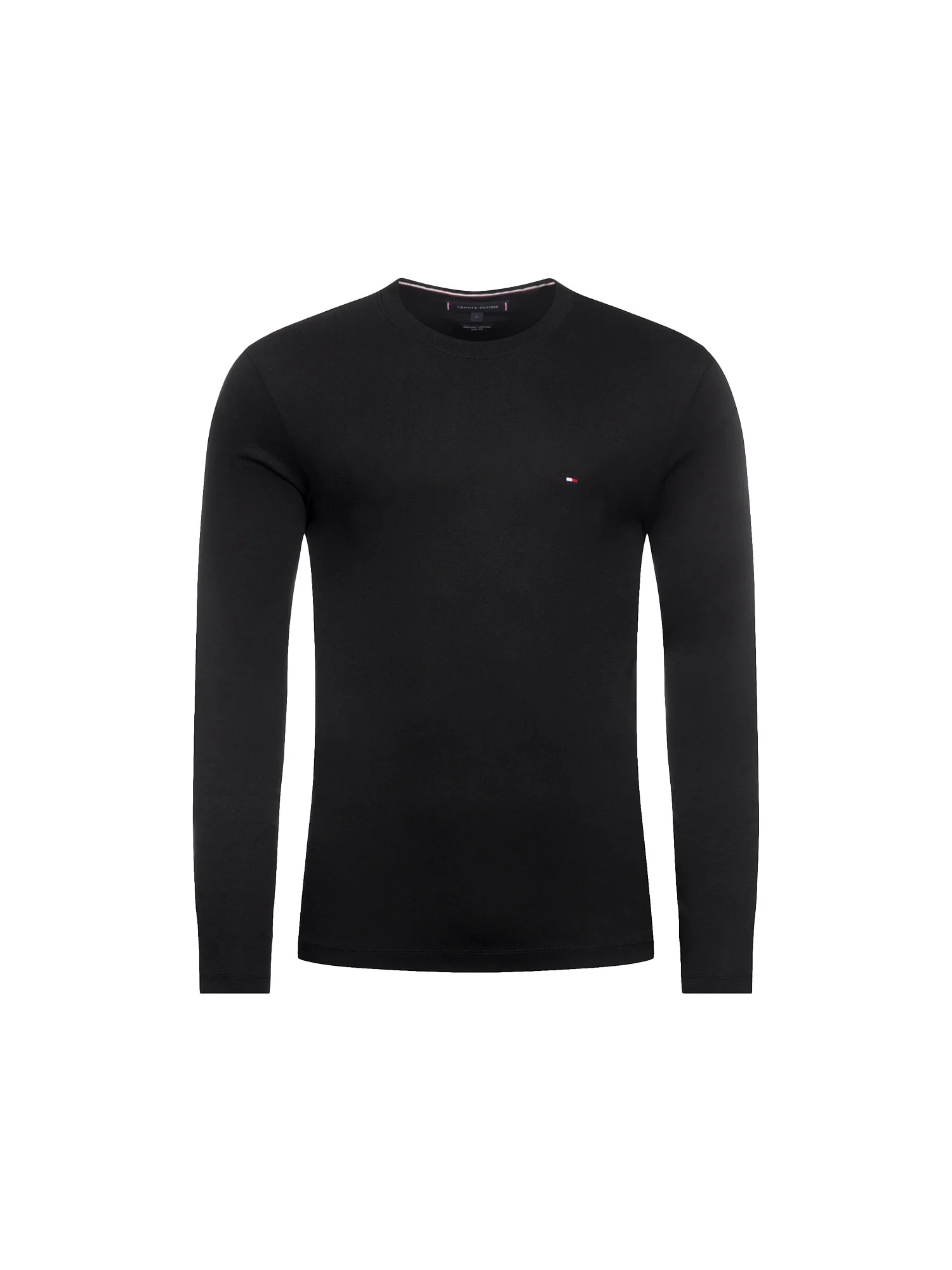 T-shirt slim fit manica lunga logo bandierina nero - Image 4