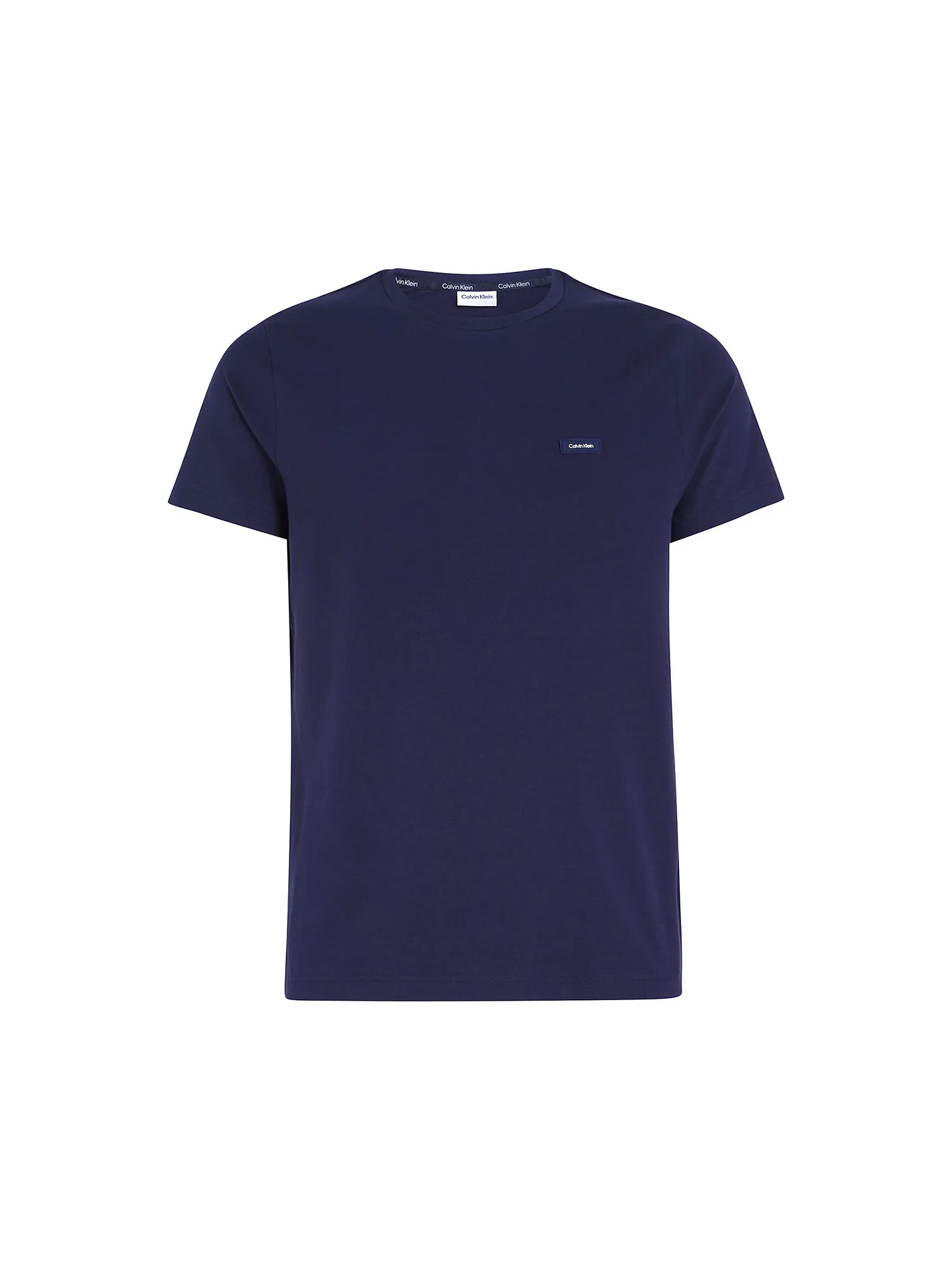 T-shirt slim in cotone stretch con targhetta logo blu - Image 5