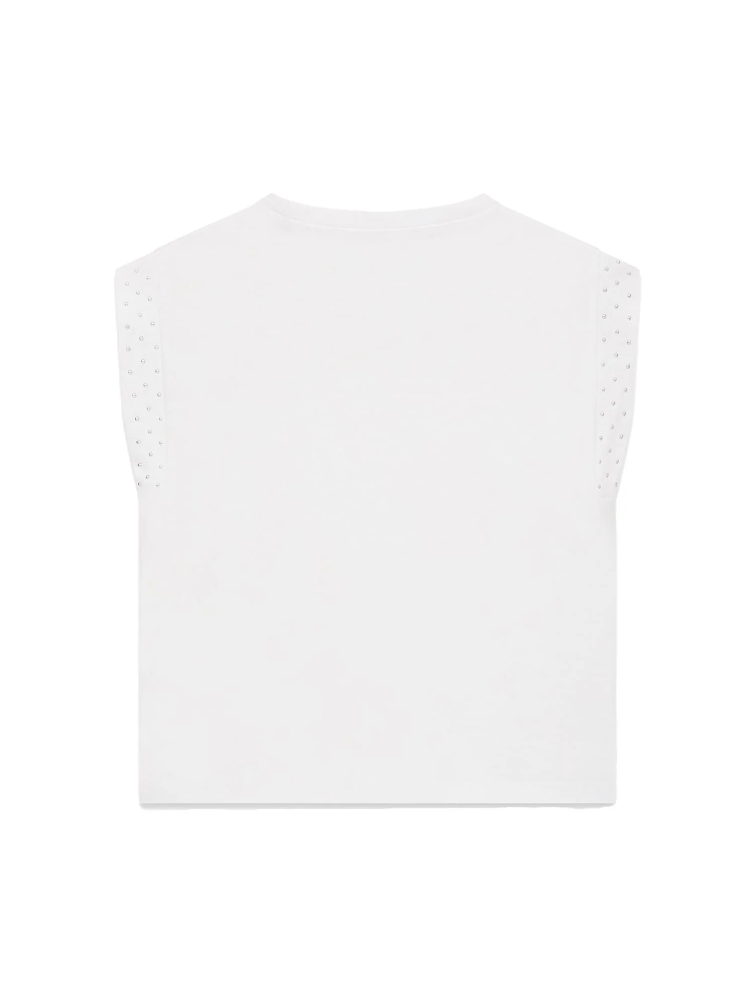 T-shirt Guess Ragazza smanicata in jersey di cotone bianco - Image 2