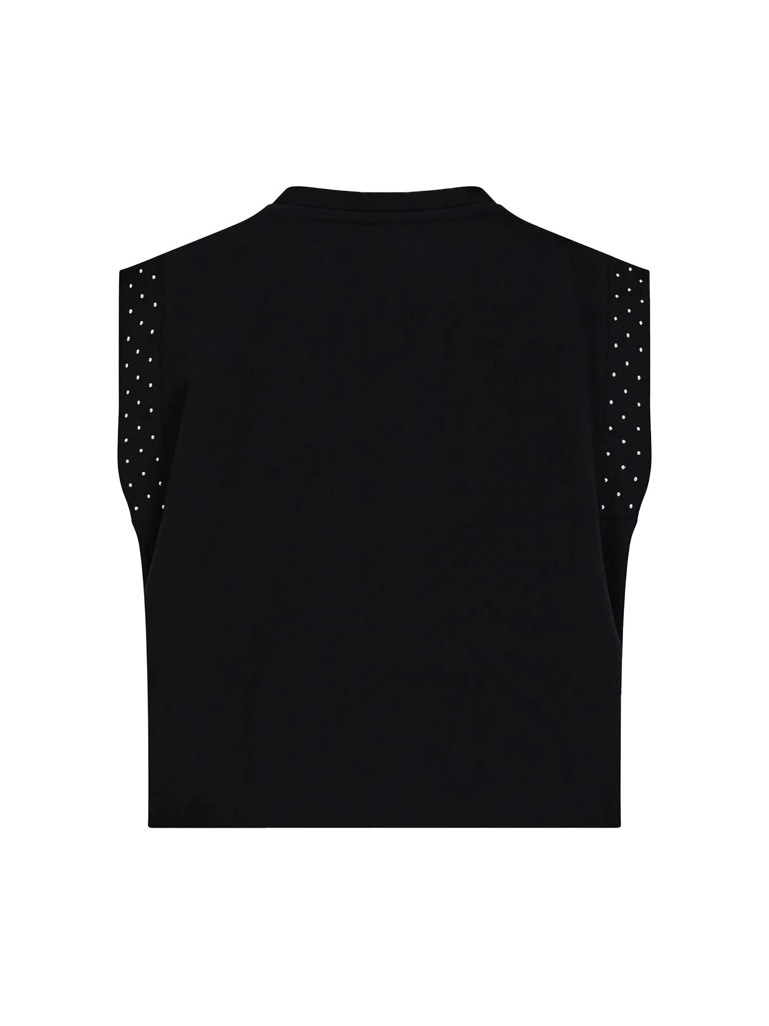T-shirt Guess Ragazza smanicata in jersey di cotone nero - Image 2