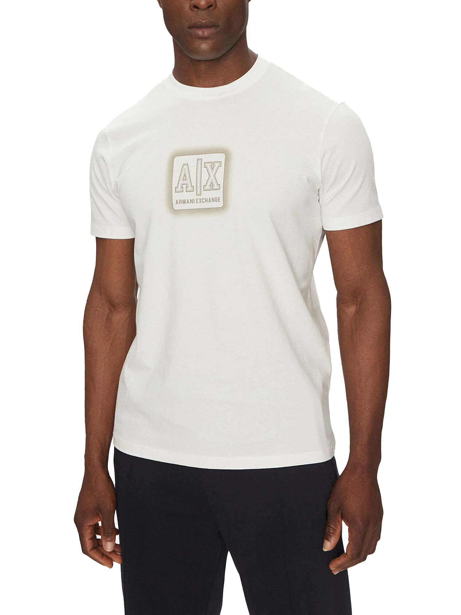 T-shirt stampa logo centrale bianco