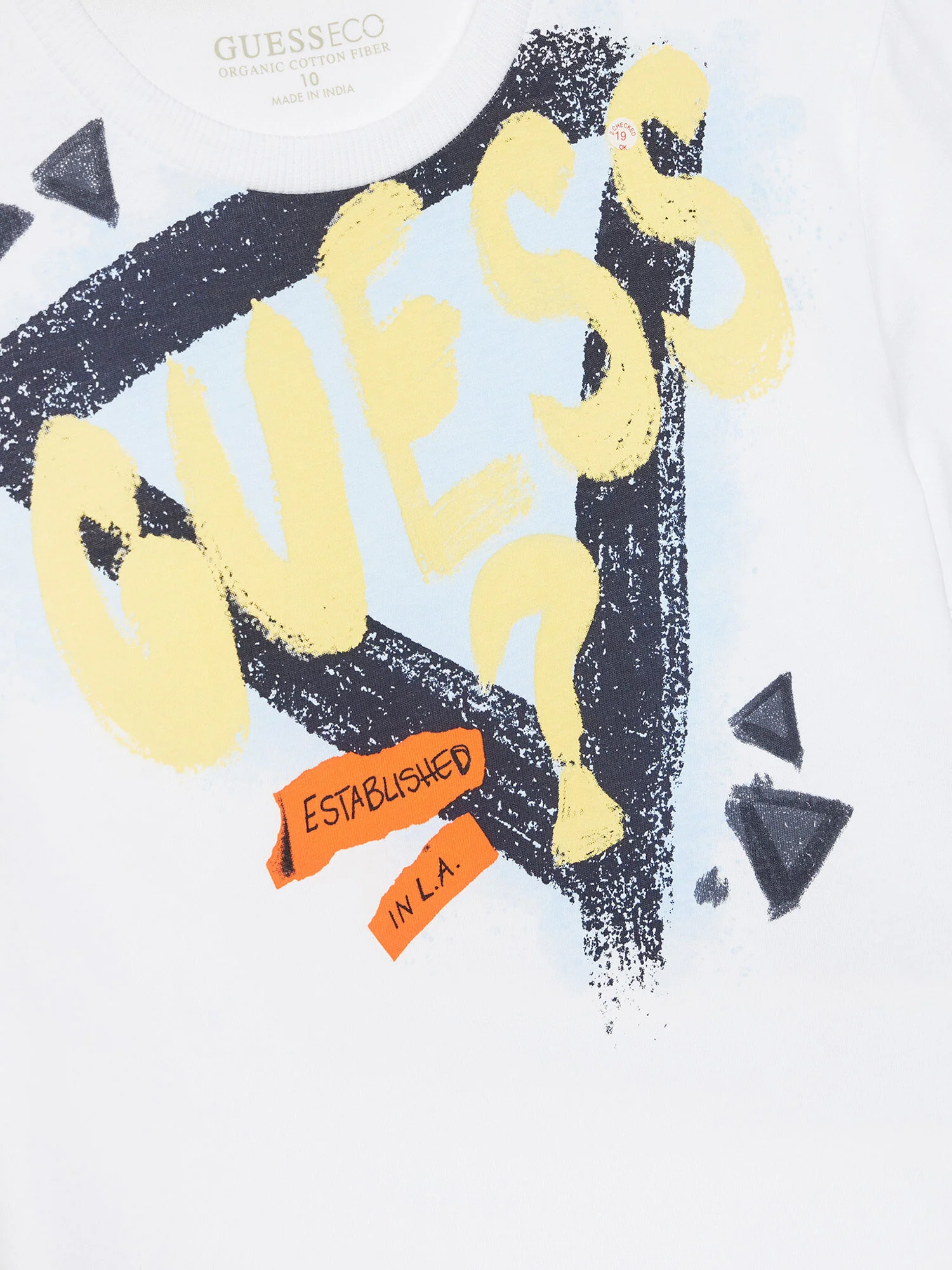 T-shirt stampa logo effetto brush bianco - Image 3