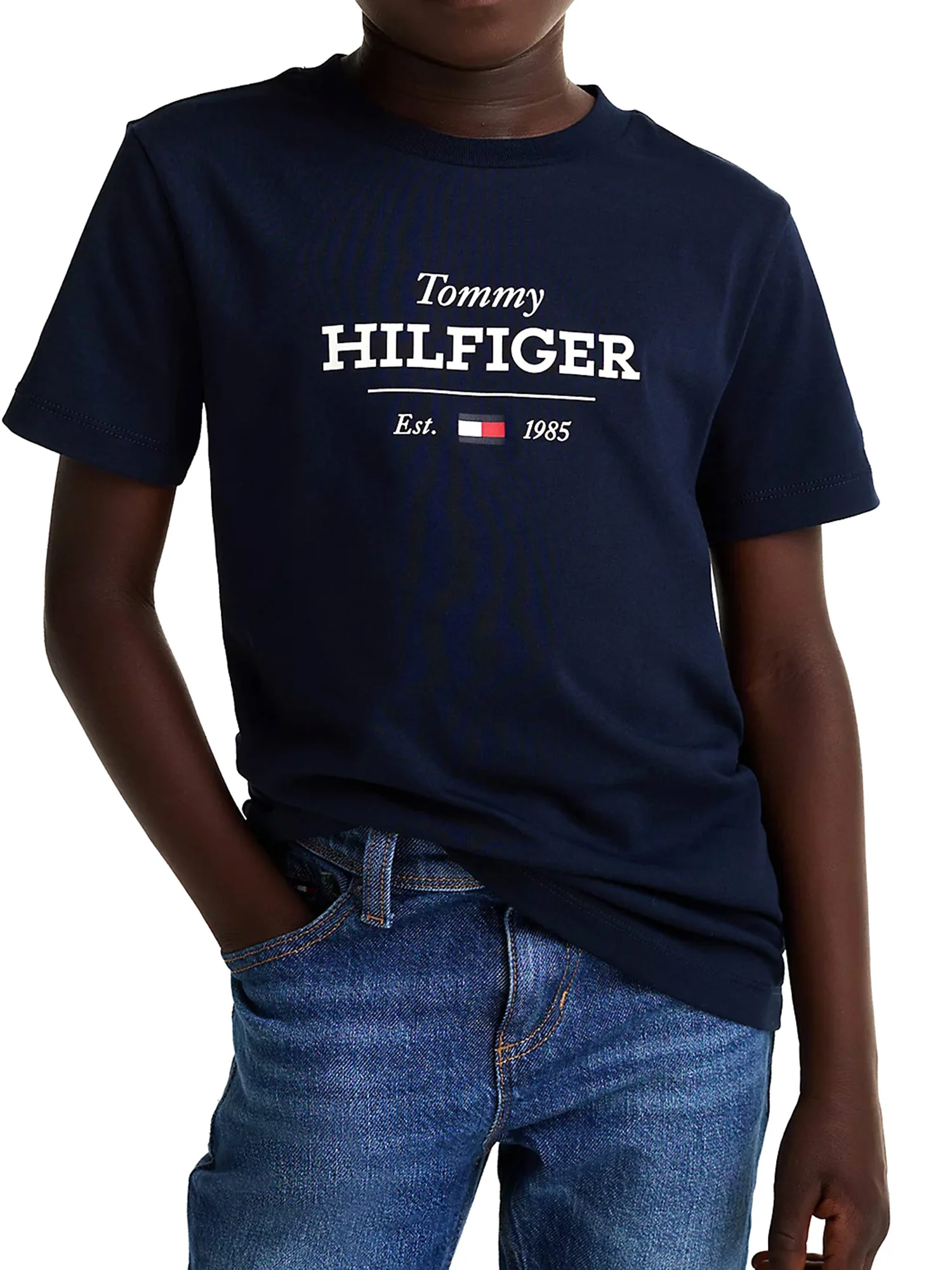 T-shirt teen 1985 Collection con logo blu - Image 2