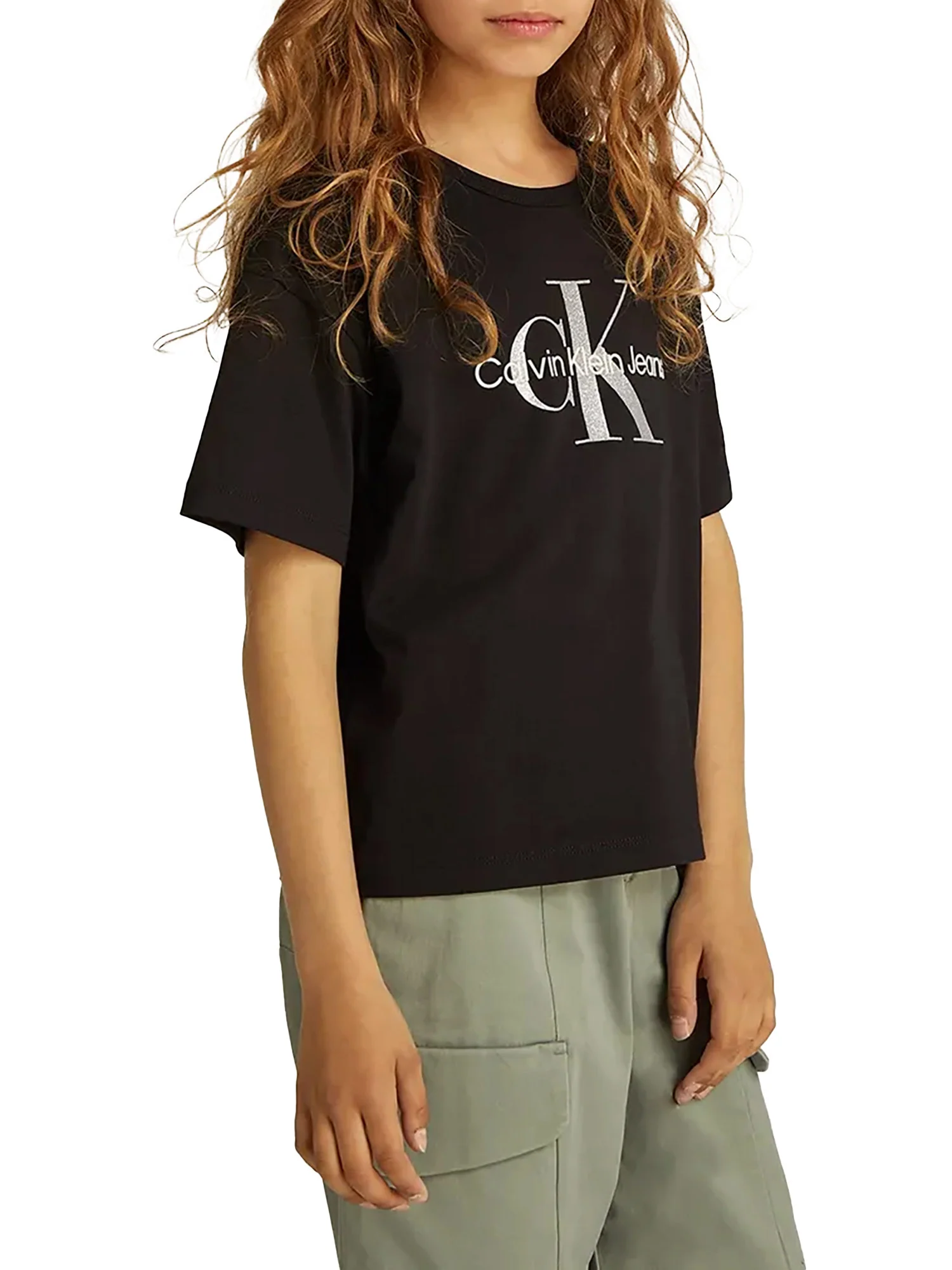 T-shirt teen monologo glitter nero - Image 3