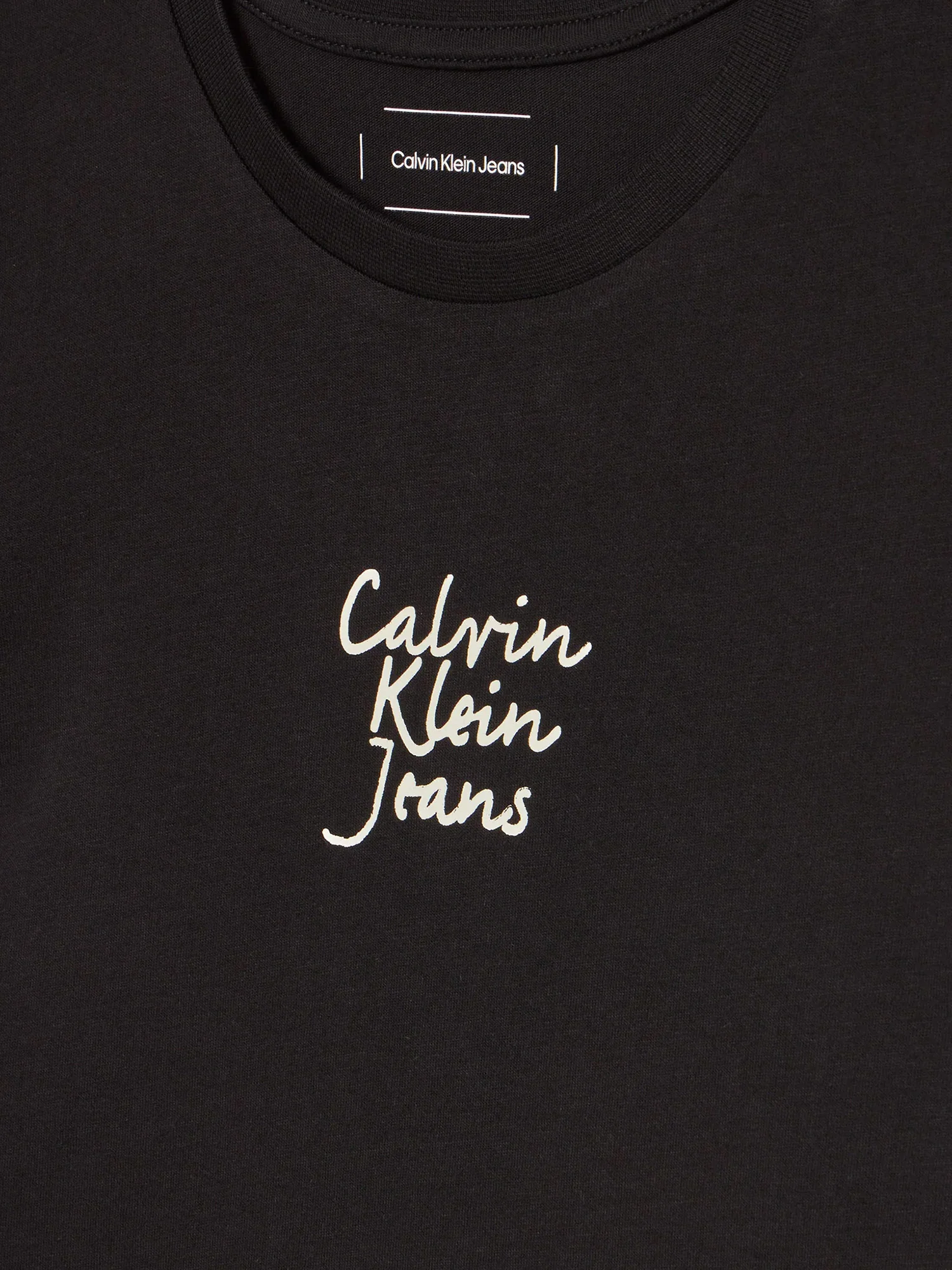 T-shirt teen slim fit logo handwriting nero - Image 3
