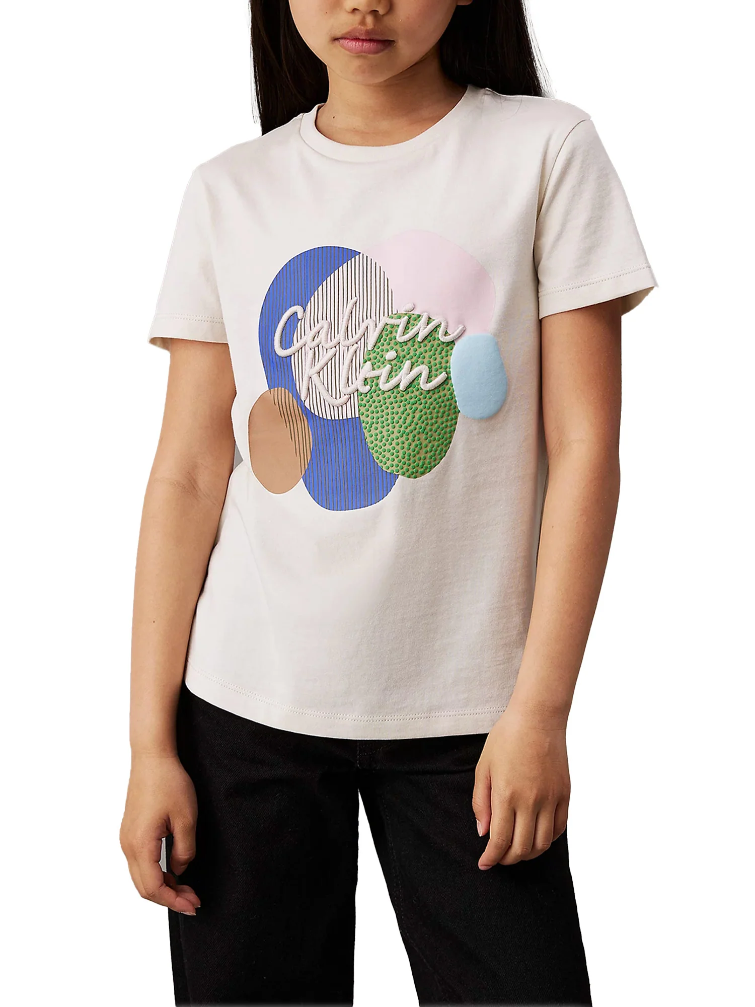 T-shirt teen stampa grafica multicolor panna - Image 3