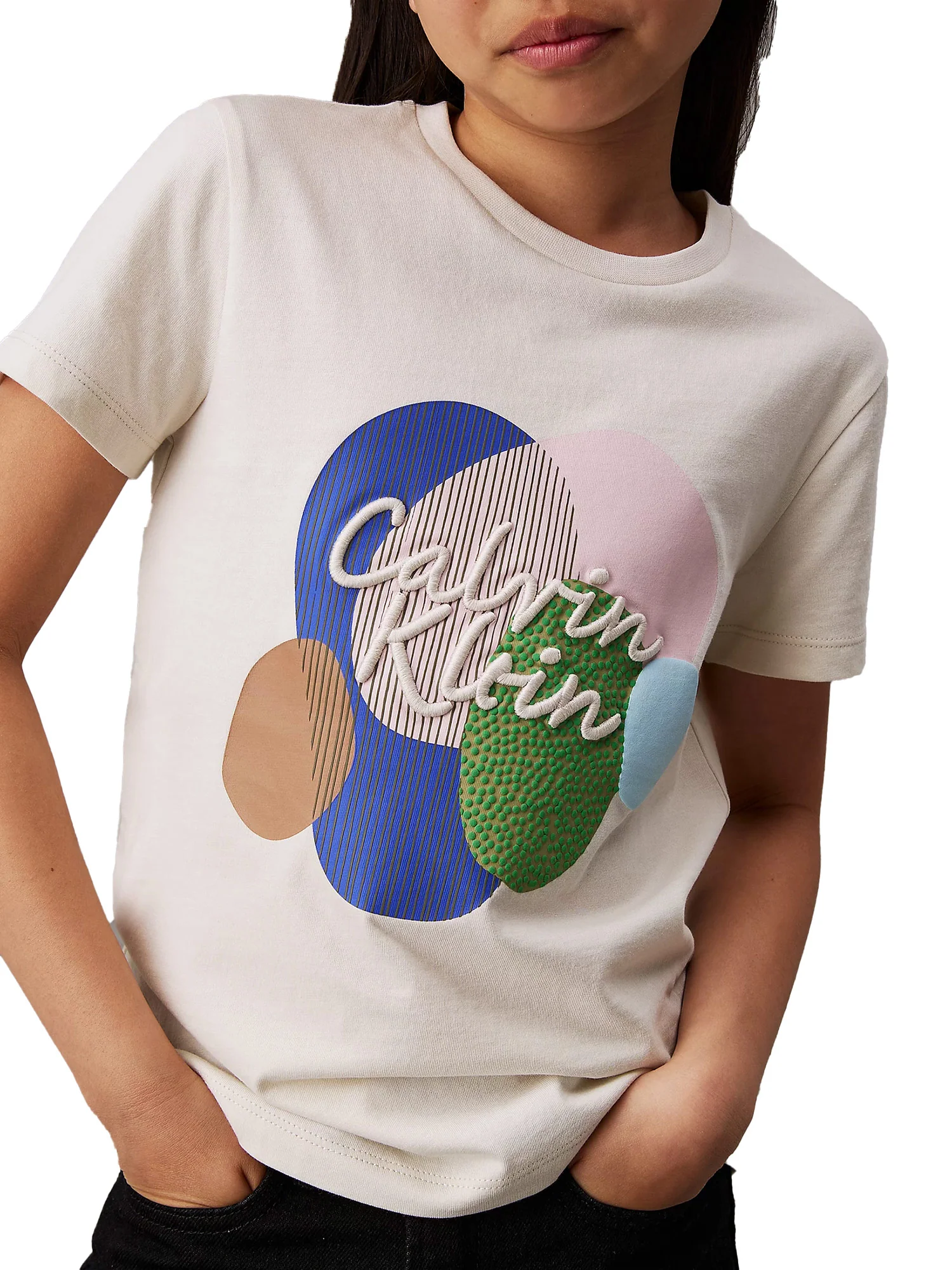 T-shirt teen stampa grafica multicolor panna - Image 5