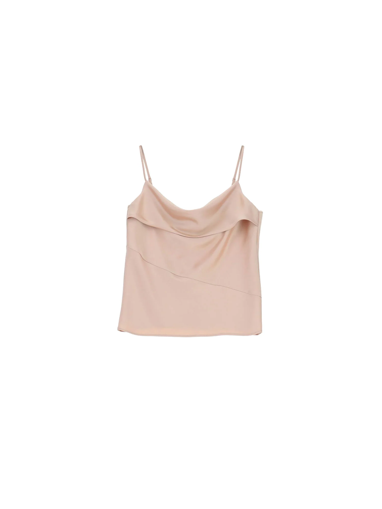 Top Imperial Donna con balza in raso Cipria