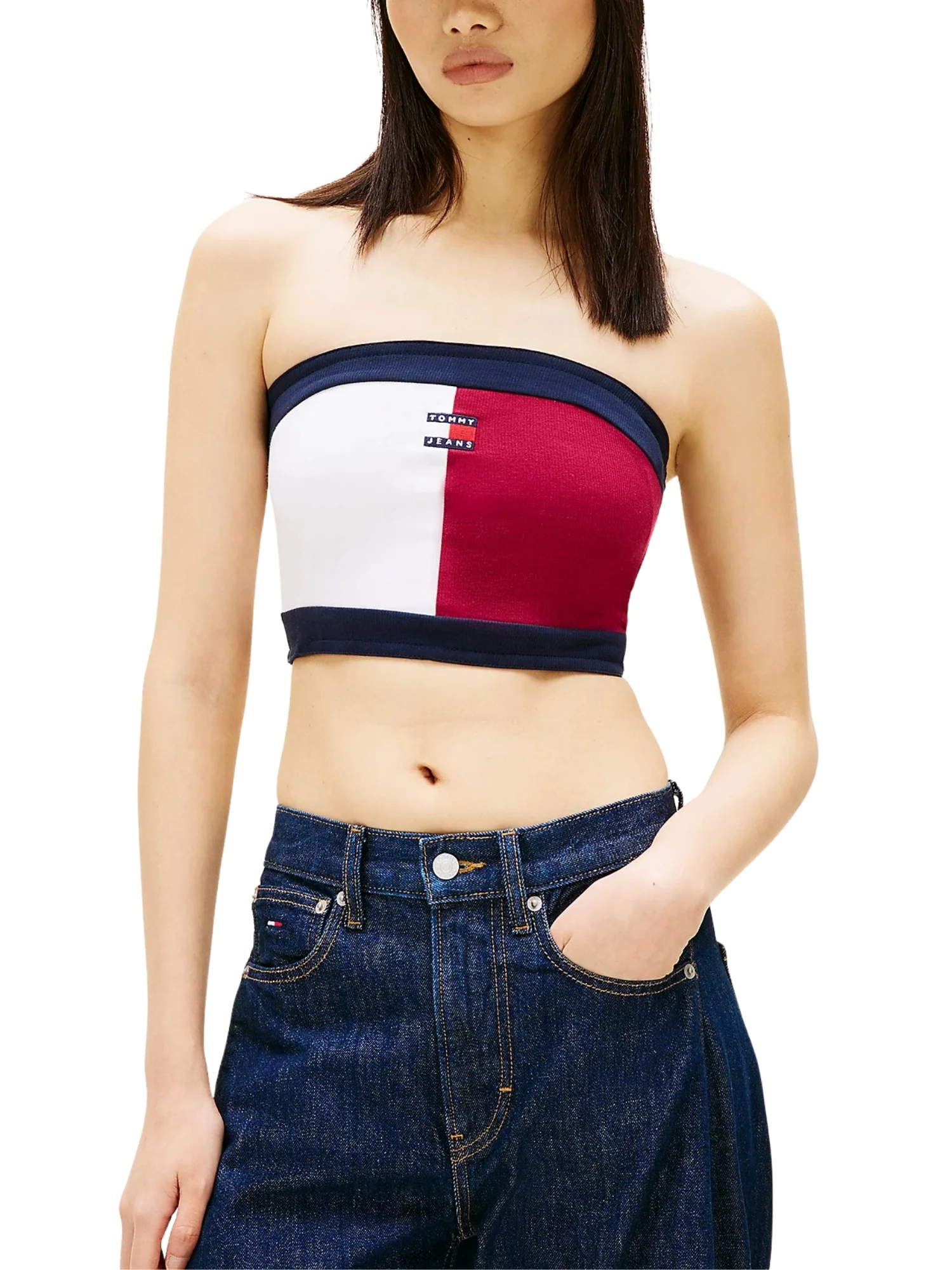 Top modello flag badge porpora multi
