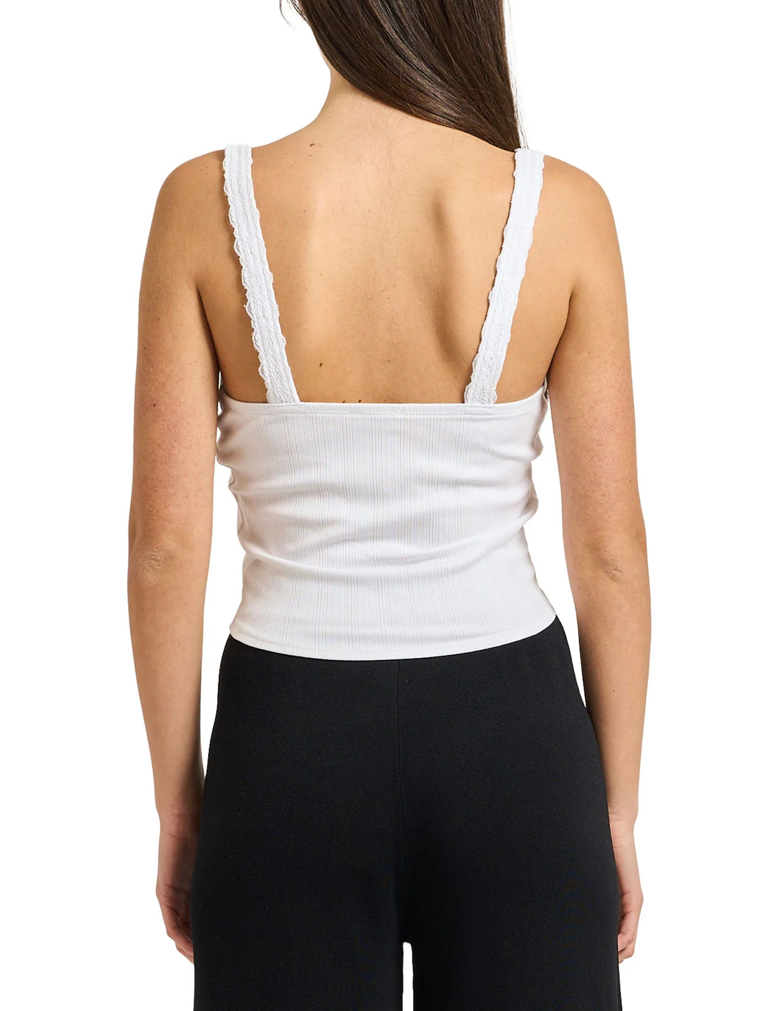 Top Guess donna Fashion Rib Lace bianco - Image 2