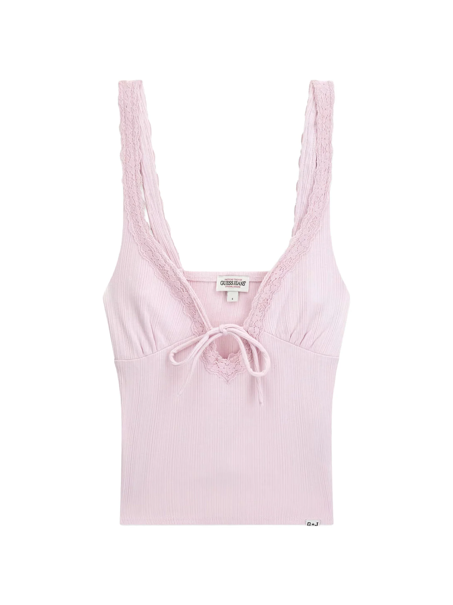 Top Guess donna Fashion Rib Lace lilla - Image 3