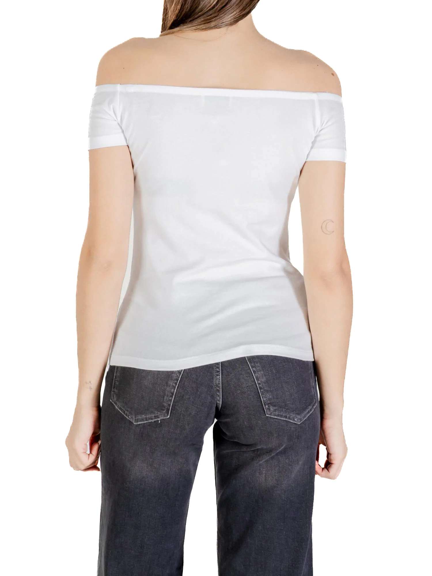 Top Calvin Klein  spalle scoperte e logo monogram bianco - Image 3