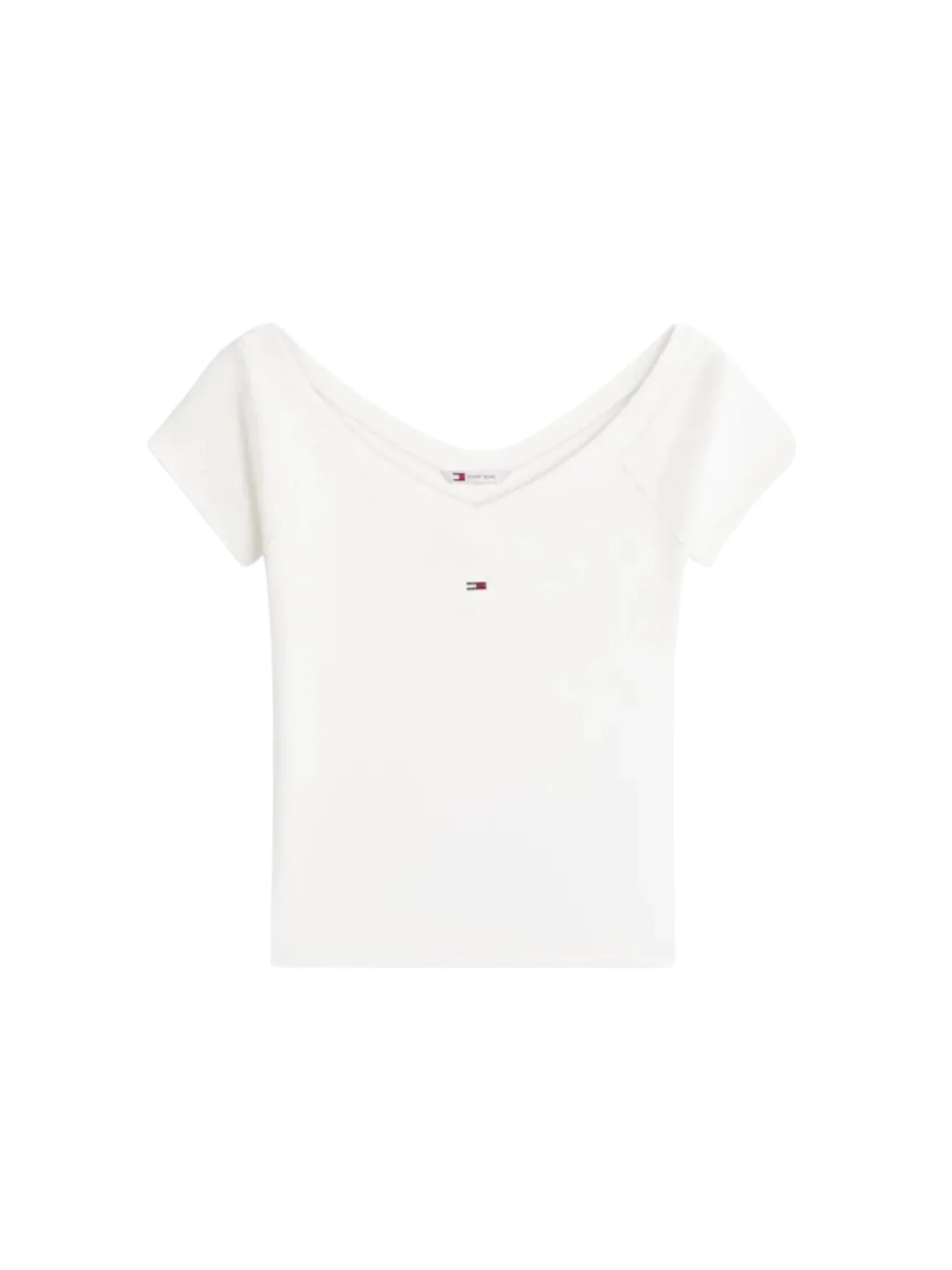 Top modello off shoulder slim rib ecru - Image 3