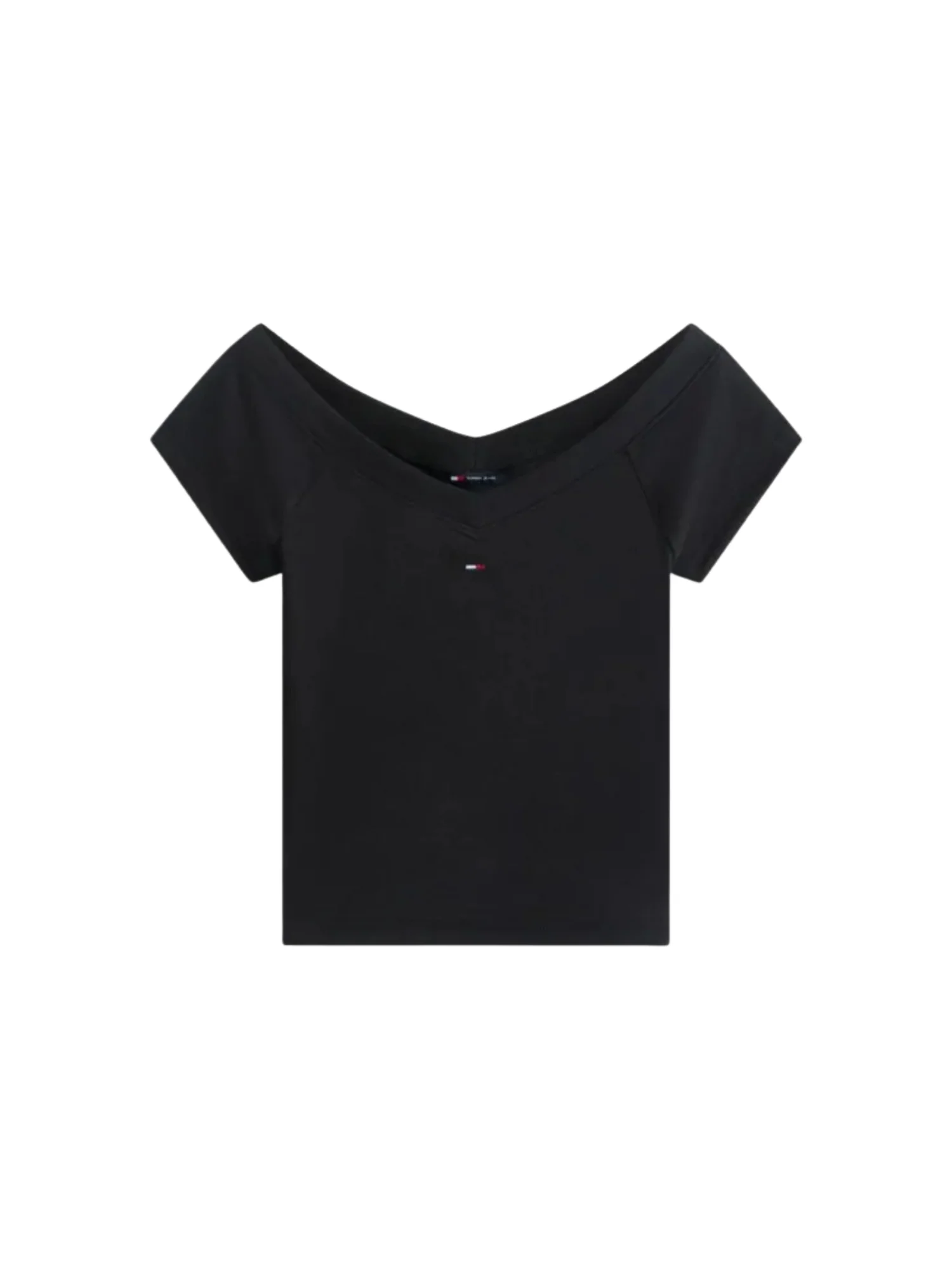 Top modello off shoulder slim rib nero - Image 3