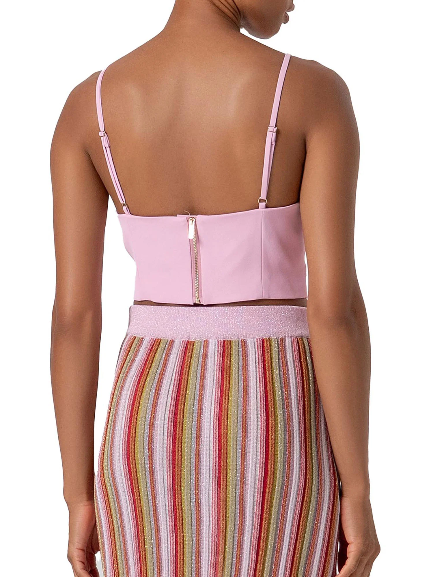 Top Fracomina Donna cropped bustier rosa - Image 2