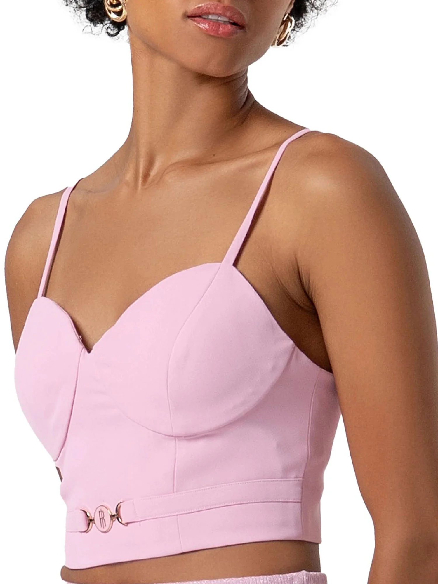 Top Fracomina Donna cropped bustier rosa - Image 3