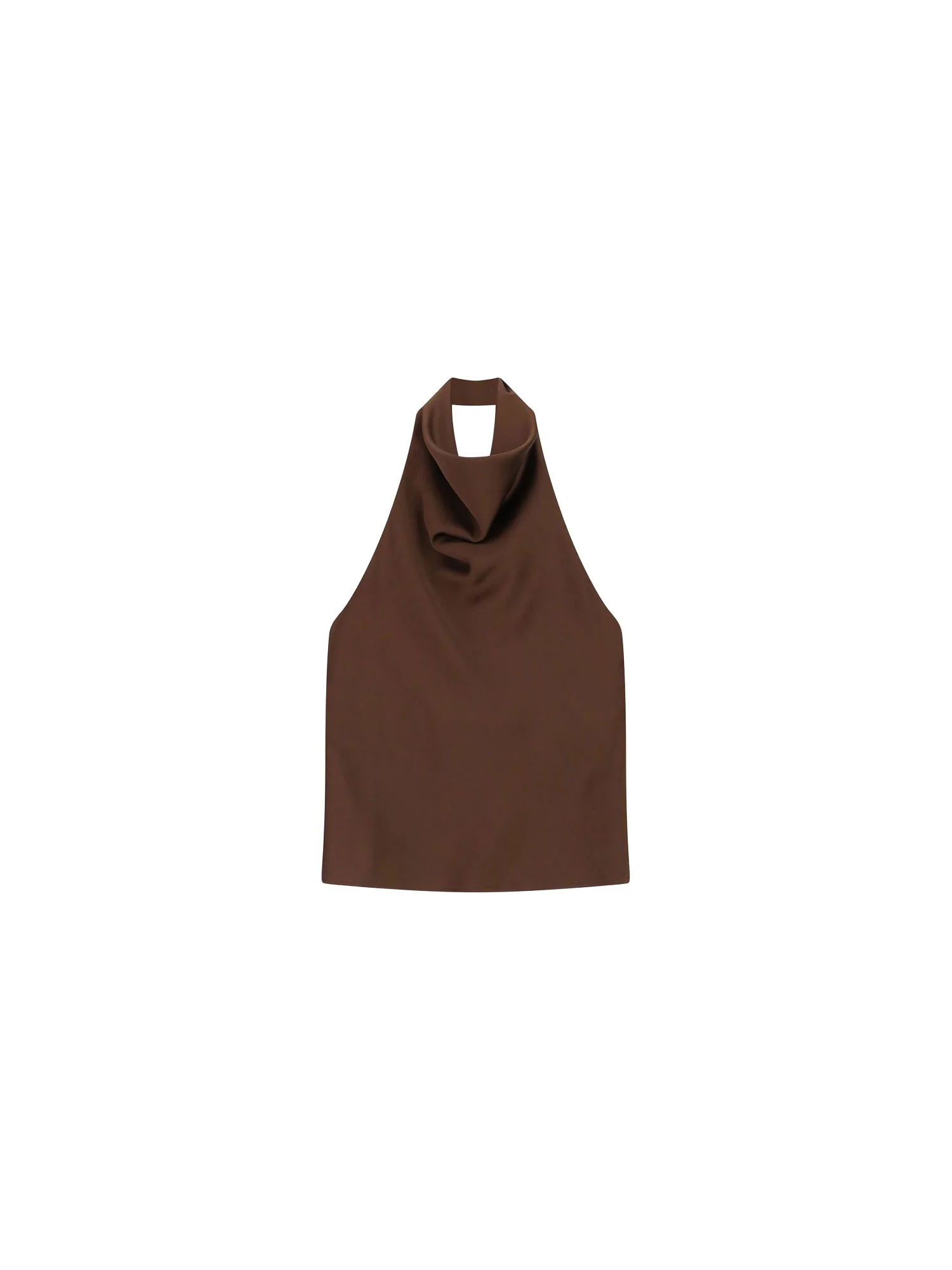 Top Imperial Donna con scollo halter satin Cacao - Image 3