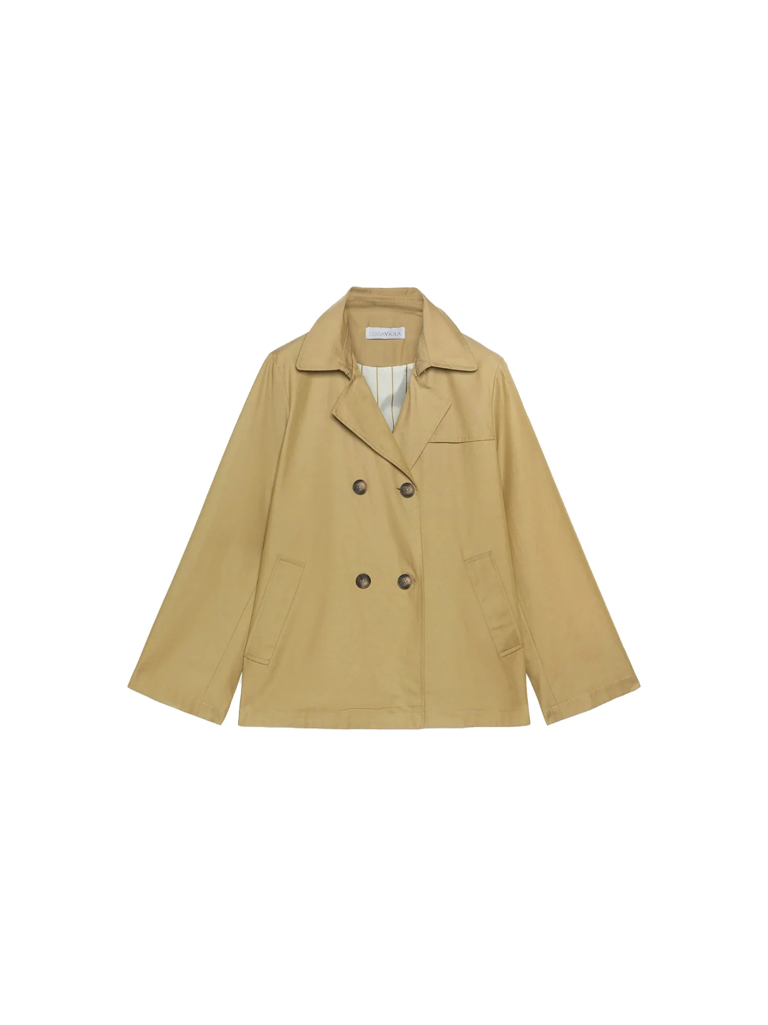 Trench Luisa Viola Donna doppio petto gabardina kaki - Image 4