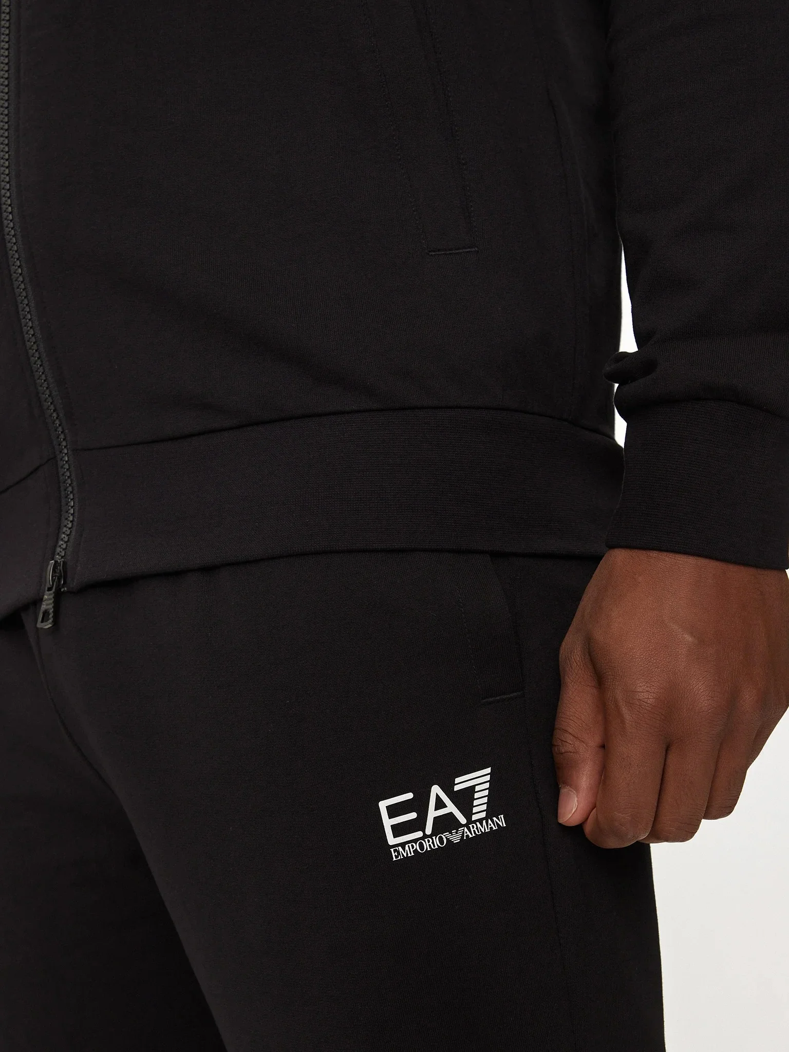 Tuta EA7 uomo con zip e logo Felpa nero multi - Image 3